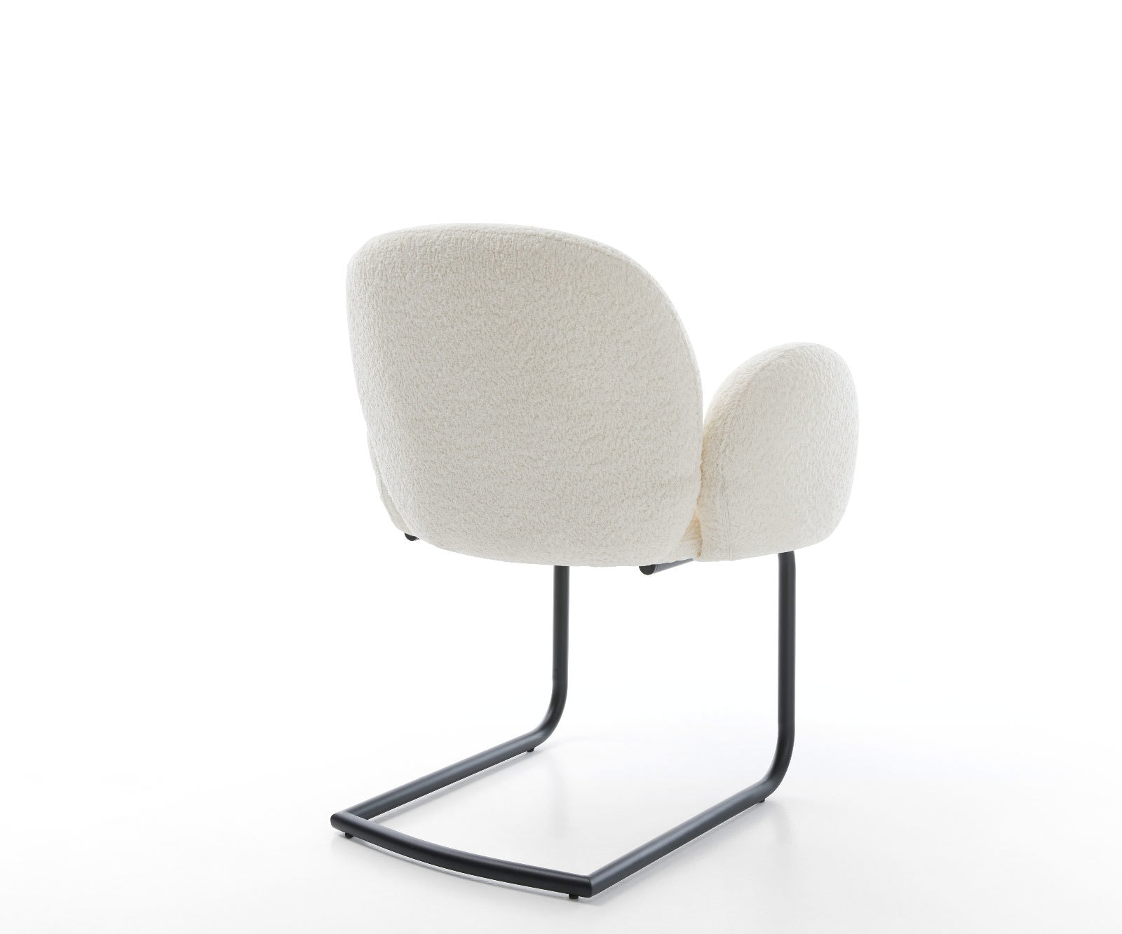 Cantilever Nube-Flex avec accoudoirs bouclé blanc pied cantilever rond noir ressorts ensachés 5 Cantilever Nube-Flex avec accoudoirs bouclé blanc pied cantilever rond noir ressorts ensachés 5