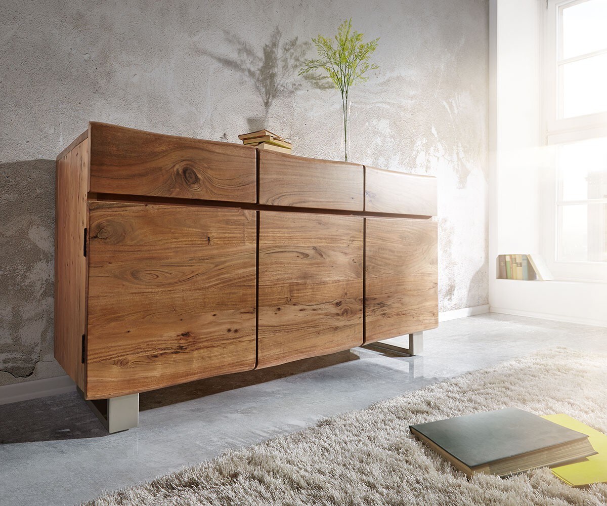 Buffet Live-Edge 172 cm acacia nature 4 portes 4 tiroirs buffet 3