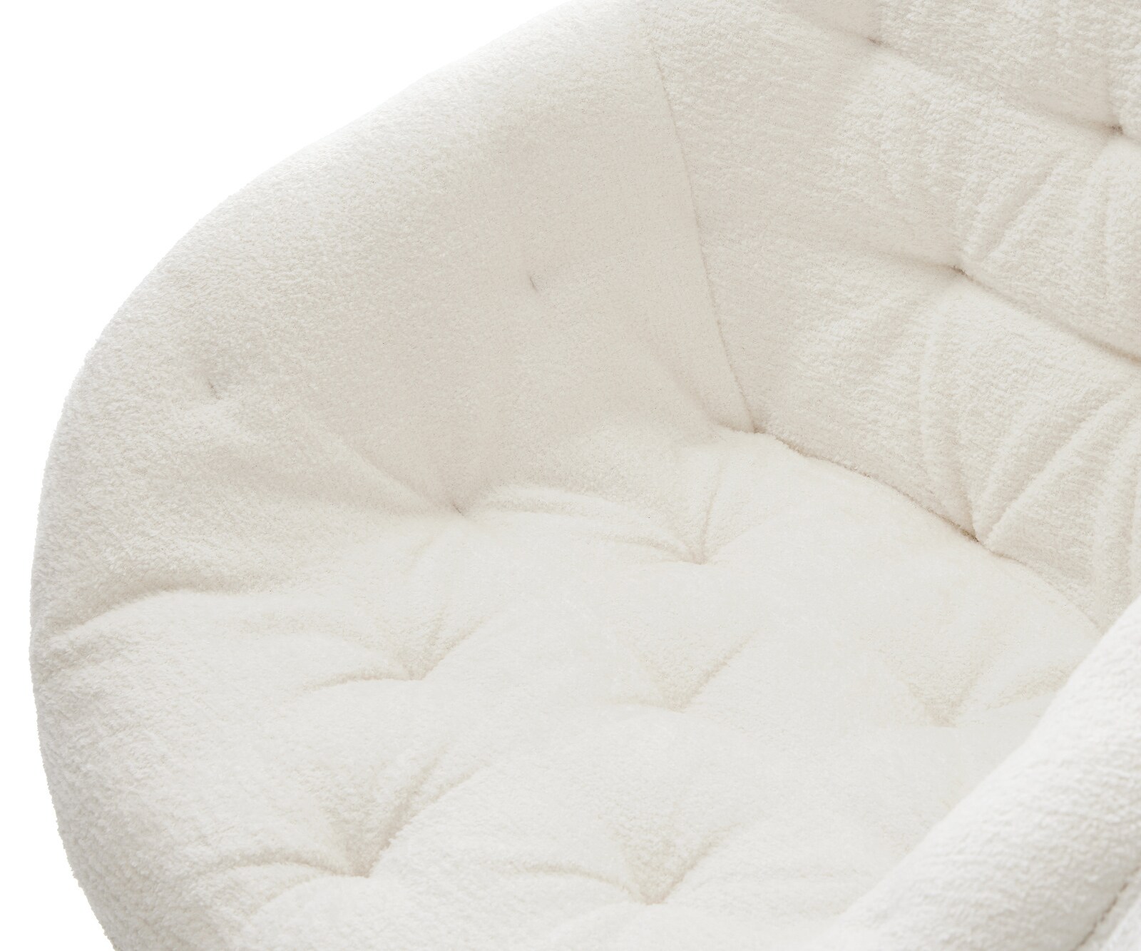 Chaise-pivotante Gaio-Flex bouclé doux beige pied en bois angulaire naturel pivotement sur 180° 4