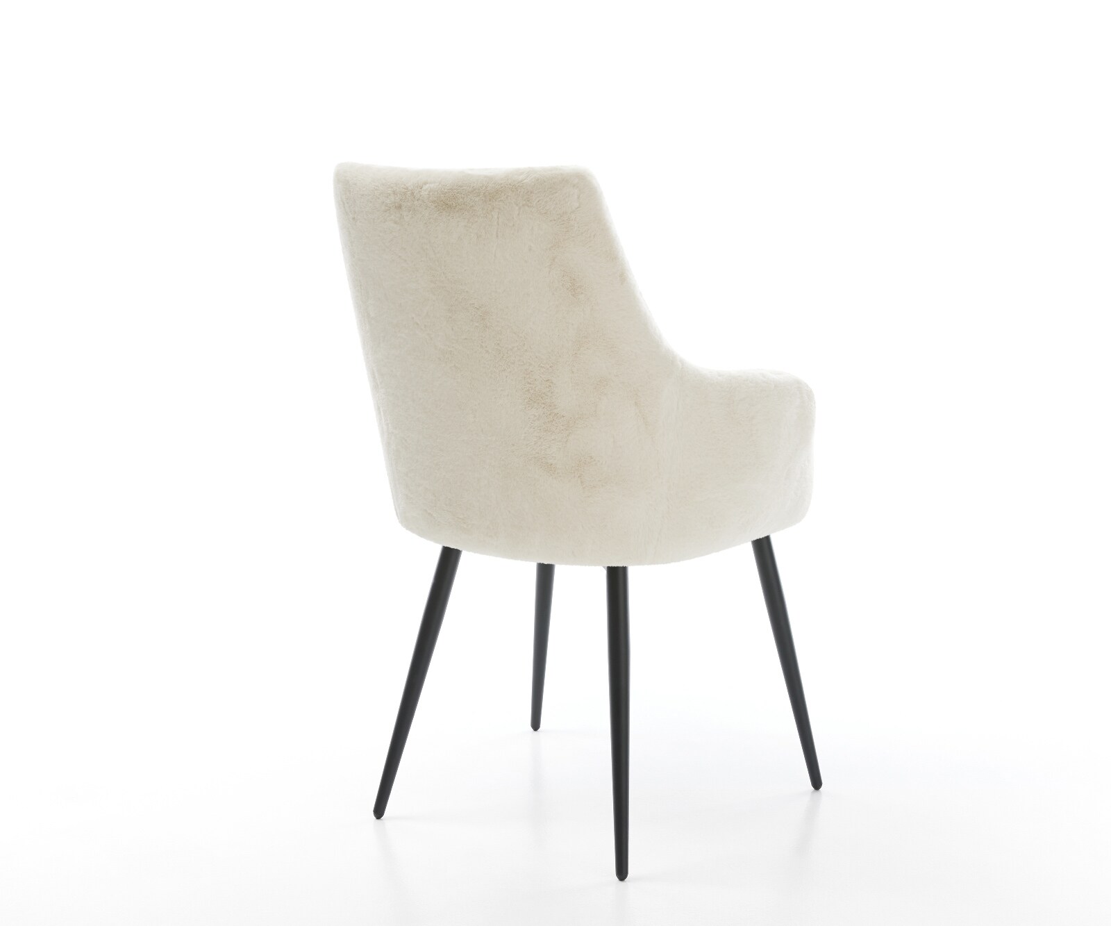 Chaise-de-salle-à-manger Alja-Flex avec accoudoirs peluche crème-blanc 4 pieds coniques noir resorts ensachés 5