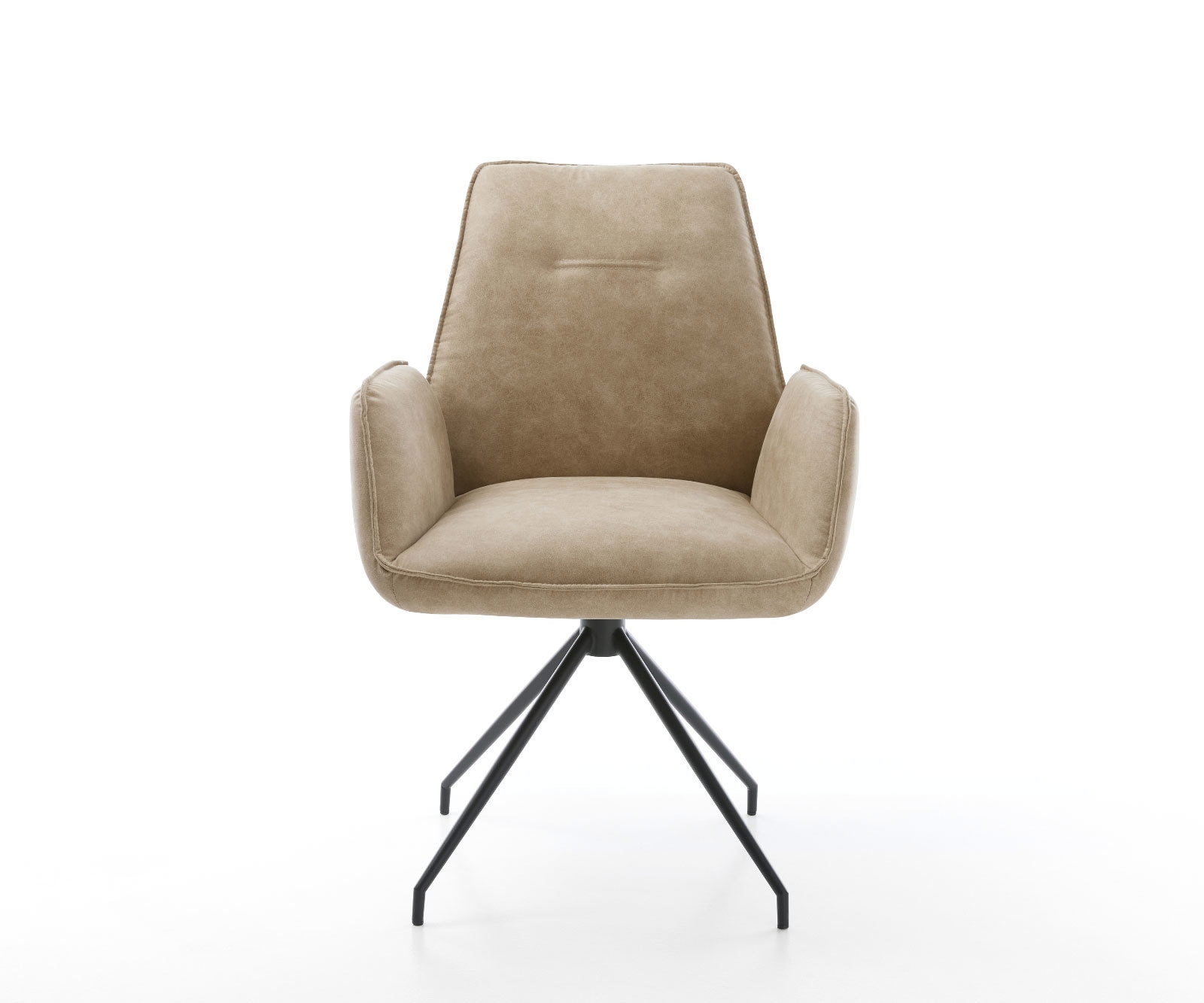 Esszimmerstuhl Zoa-Flex Mikrofaser Beige Vintage Kreuzgestell konisch Schwarz Taschenfederkern 1 Esszimmerstuhl Zoa-Flex Mikrofaser Beige Vintage Kreuzgestell konisch Schwarz Taschenfederkern 1