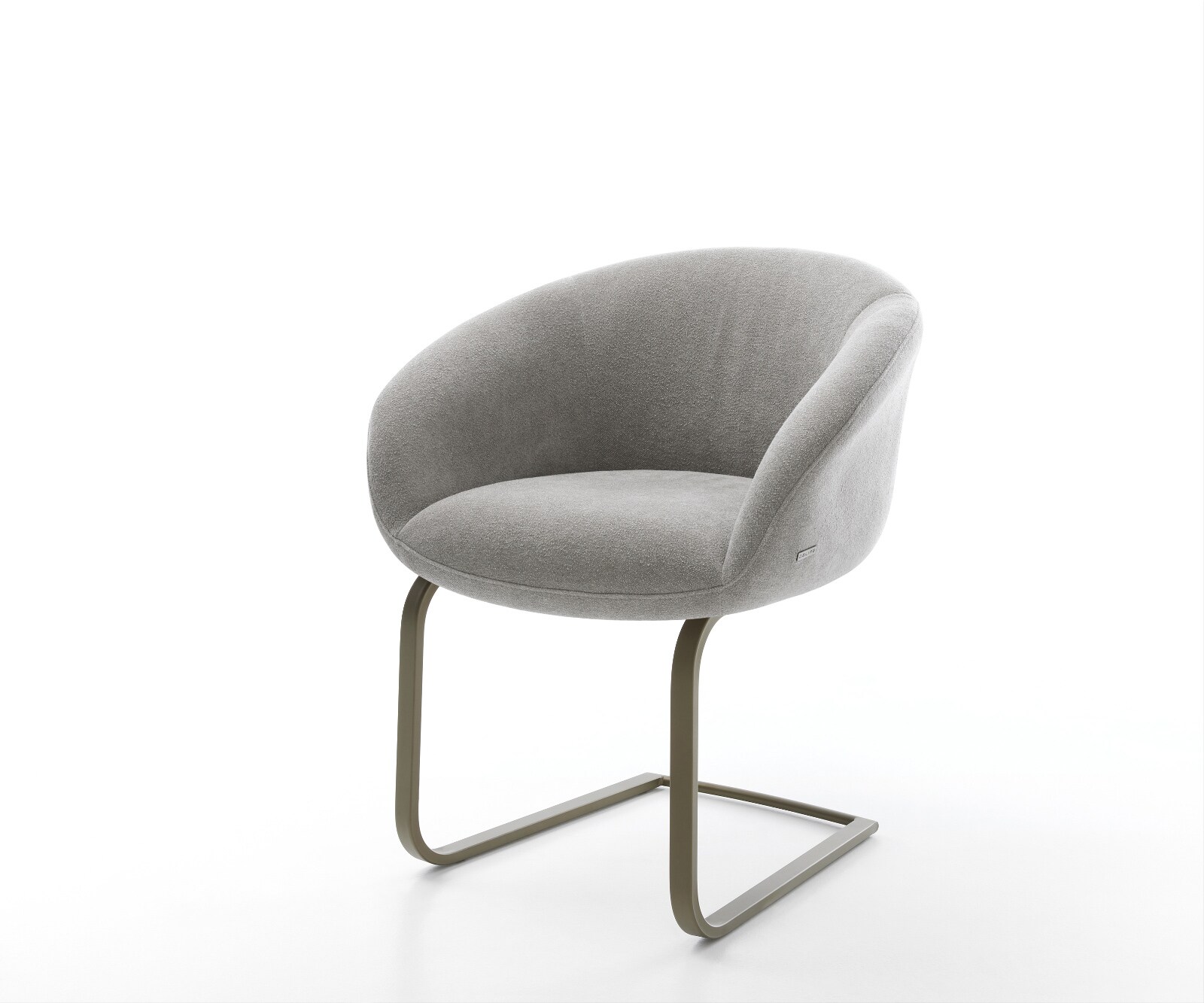 Freischwinger Vinka-Flex mit Armlehnen Strukturstoff Soft Grau Freischwinger flach Effektfinish Titan Taschenfederkern