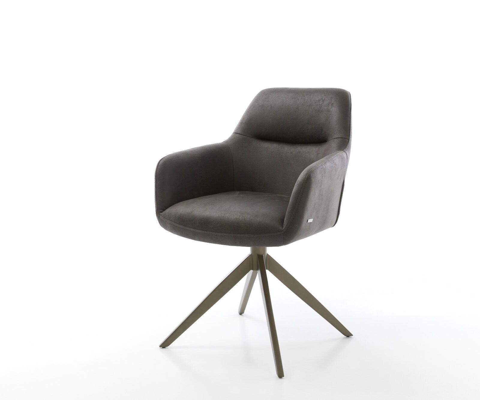 Chaise-pivotante Pejo-Flex microvelours anthracite vintage pied croisé large aspect titane pivotement sur 360° fonction bascule ressorts ensachés 1