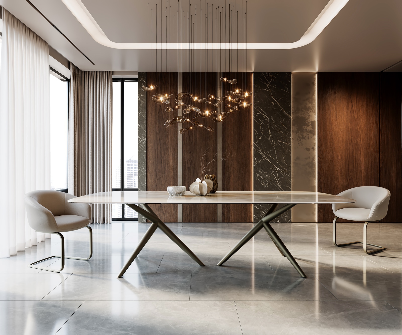 Esstisch Edge Boot 270x120 Keramik Iris FMG Onice Grigio Estelar rund Metall Effektfinish Titan 3 Esstisch Edge Boot 270x120 Keramik Iris FMG Onice Grigio Estelar rund Metall Effektfinish Titan 3