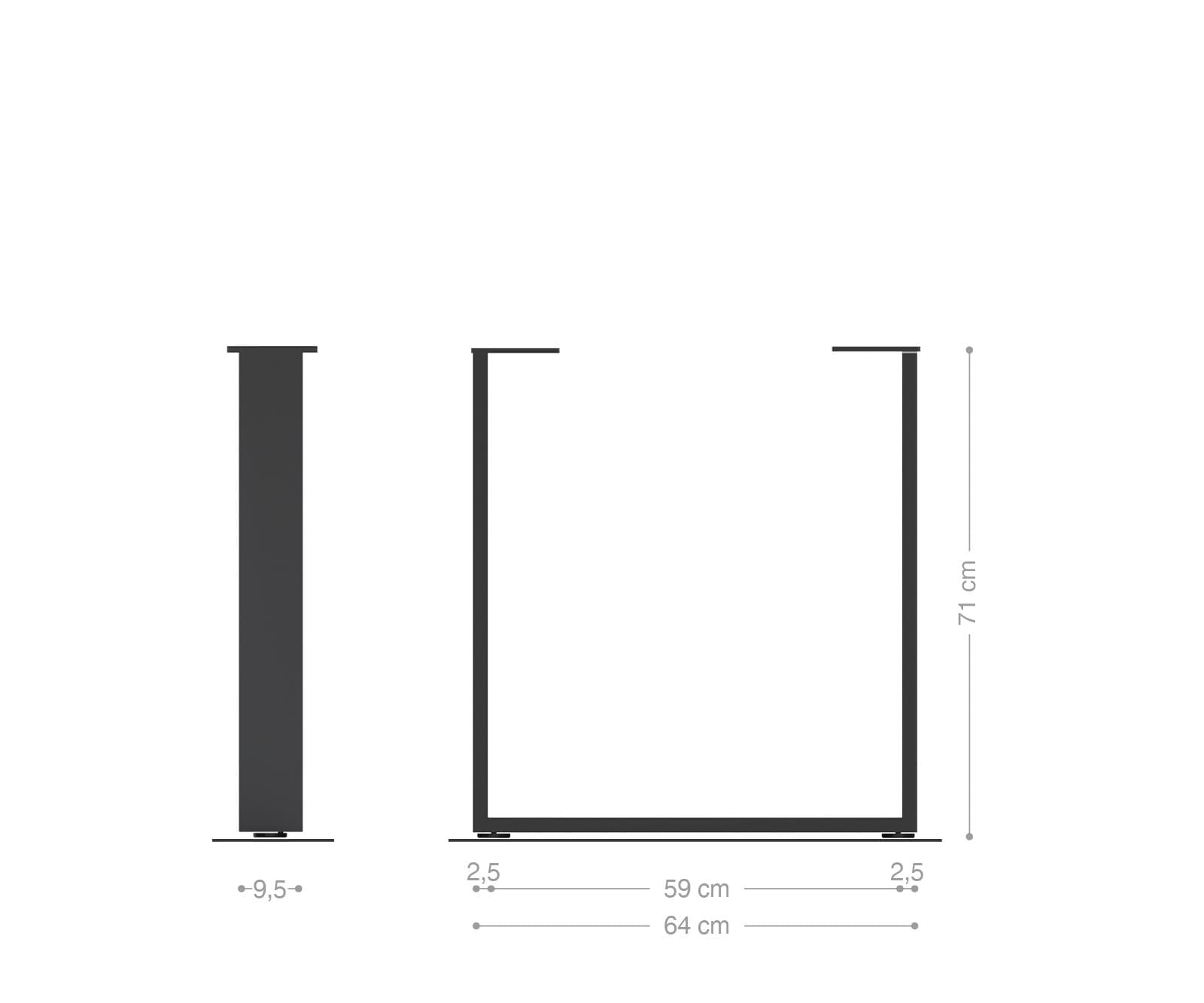 Tischgestell Edelstahl Schmal (2er-Set) 2 Tischgestell Edelstahl Schmal (2er-Set) 2