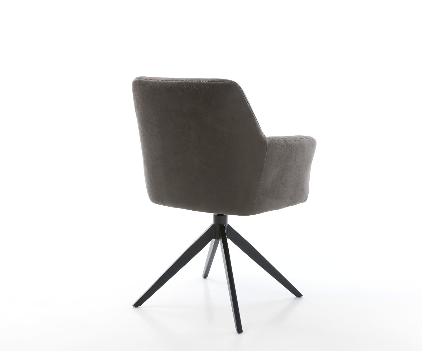 Drehstuhl Xana-Flex mit Armlehnen Mikrofaser Anthrazit Vintage Kreuzgestell breit Schwarz 360° drehbar Wippfunktion Taschenfederkern 4