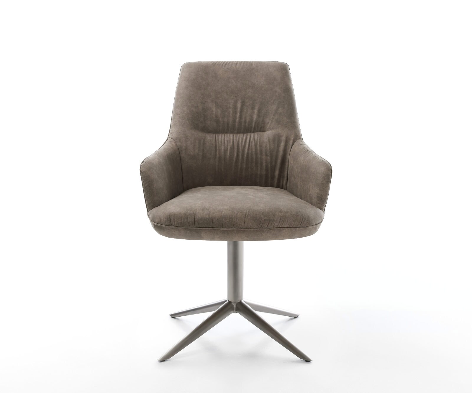 Chaise-pivotante Zelia-Flex mit Armlehnen microvelours taupe vintage pied de chaise 4 branches grafiete pivotement sur 360° fonction bascule ressorts ensachés 1