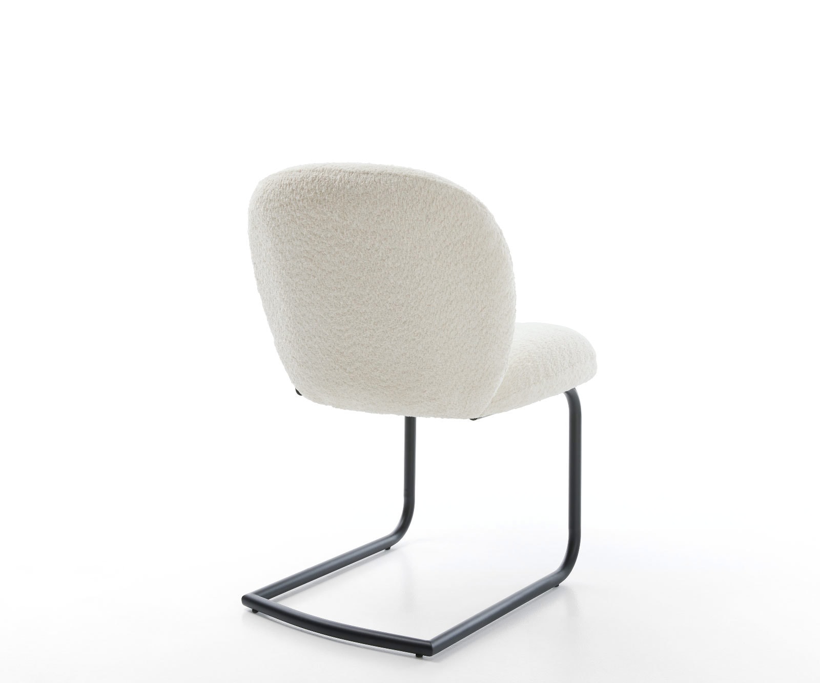 Cantilever Nube-Flex bouclé blanc pied cantilever rond noir ressorts ensachés 5