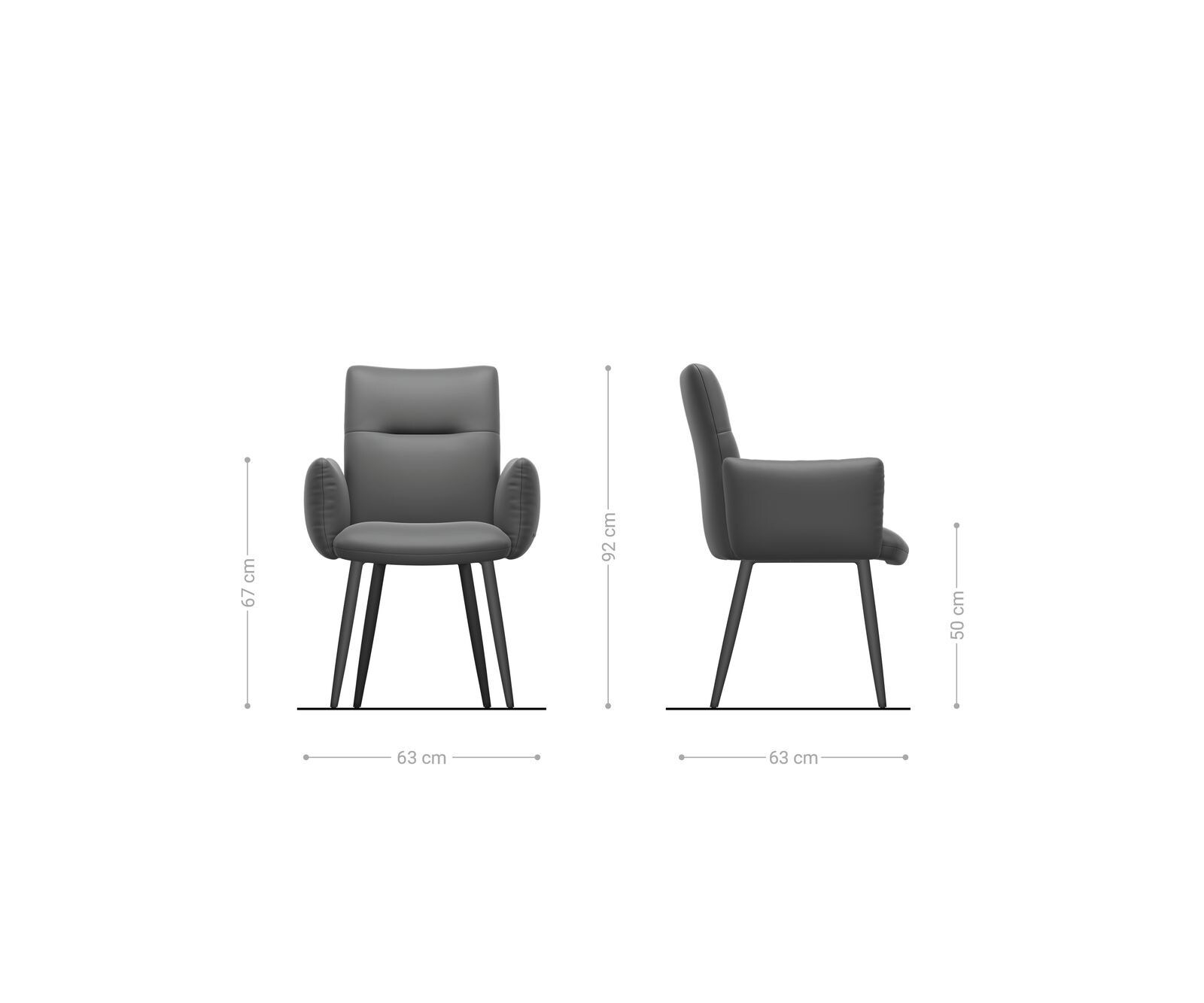 Chaise-de-salle-à-manger Jova-Flex avec accoudoirs chenille olive 4 pieds coniques noir ressorts ensachés 6