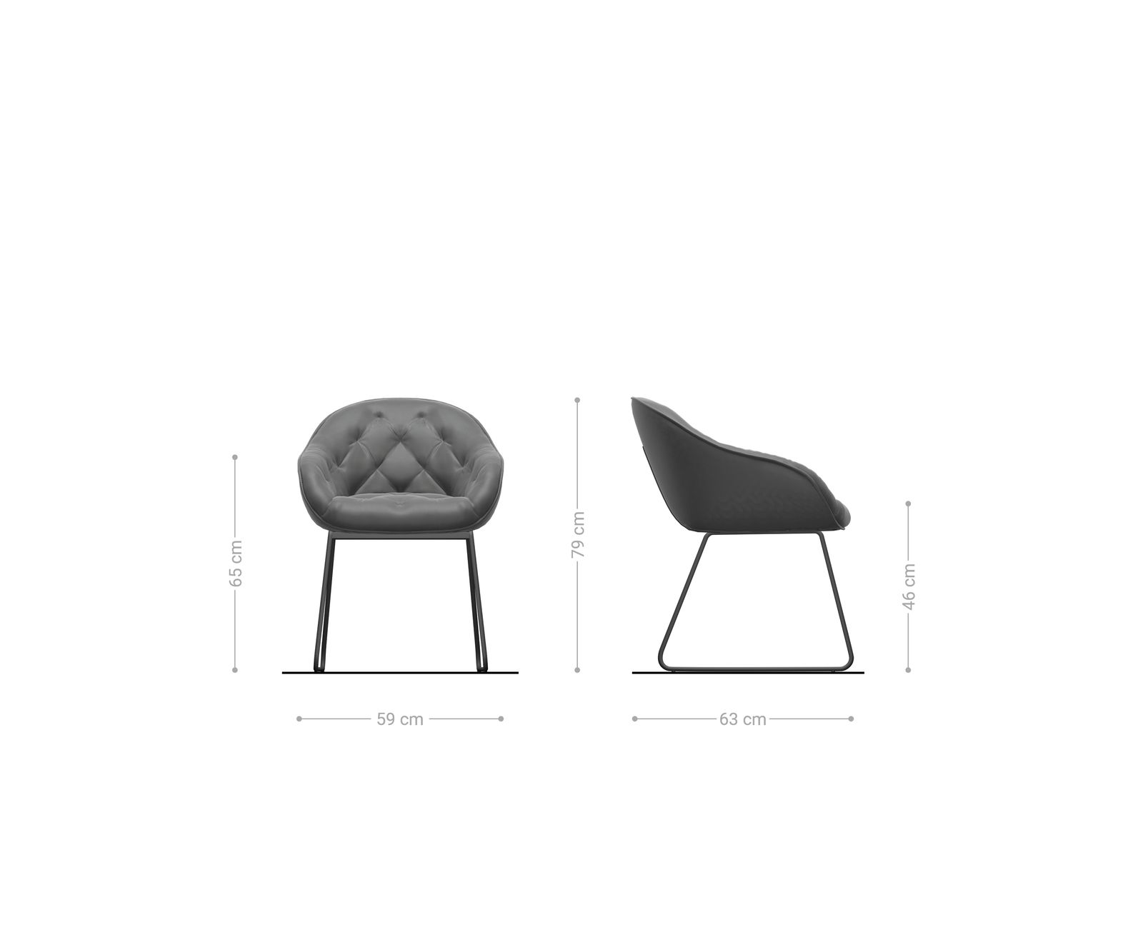 Chaise-de-salle-à-manger Gaio-Flex bouclé doux couleur boue pied trapèze noir 6