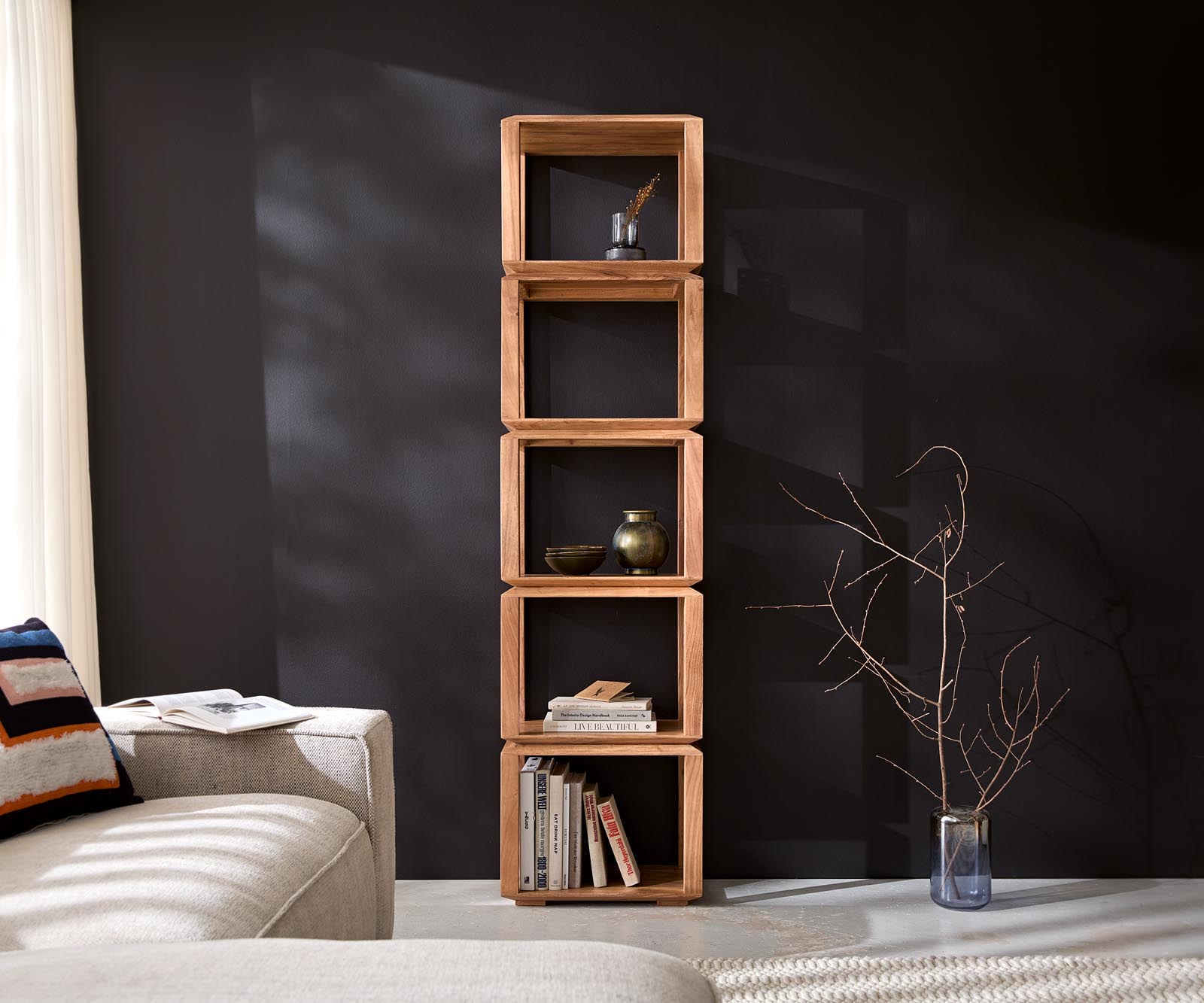 Standregal Sakura 50x200 cm Akazie Natur 5 Fächer 1 Standregal Sakura 50x200 cm Akazie Natur 5 Fächer 1