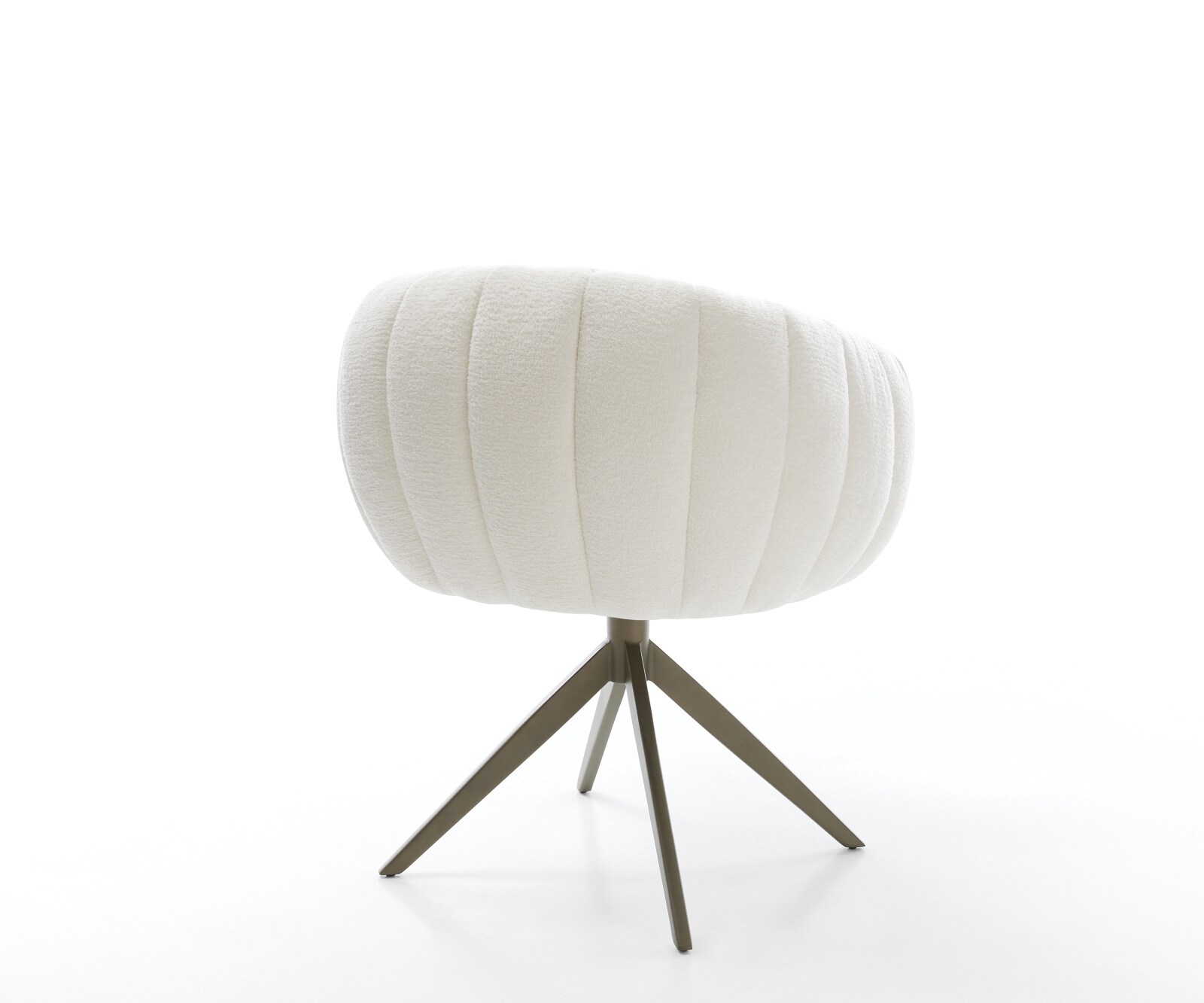 Drehstuhl Jada-Flex Bouclé Soft Beige Kreuzgestell breit Effektfinish Titan 360° drehbar Wippfunktion Taschenfederkern 4