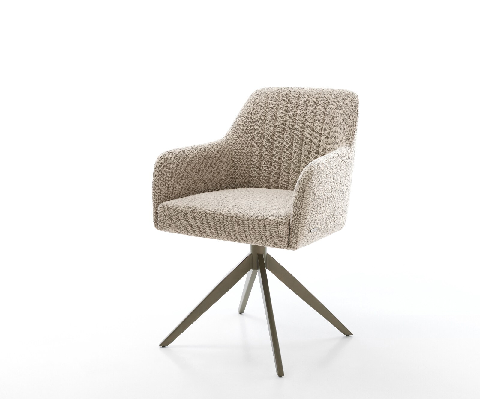 Chaise-pivotante Greg-Flex bouclé boue pied croisé large aspect titane pivotement sur 360° fonction bascule ressorts ensachés 1