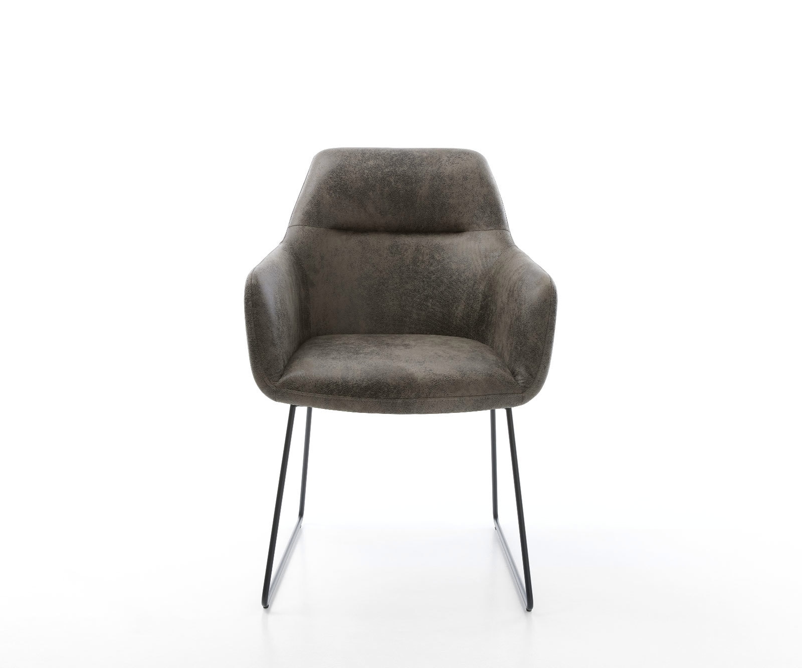 Chaise-de-salle-à-manger Pejo-Flex microvelours gris antique pied trapèze noir ressorts ensachés 1 Chaise-de-salle-à-manger Pejo-Flex microvelours gris antique pied trapèze noir ressorts ensachés 1