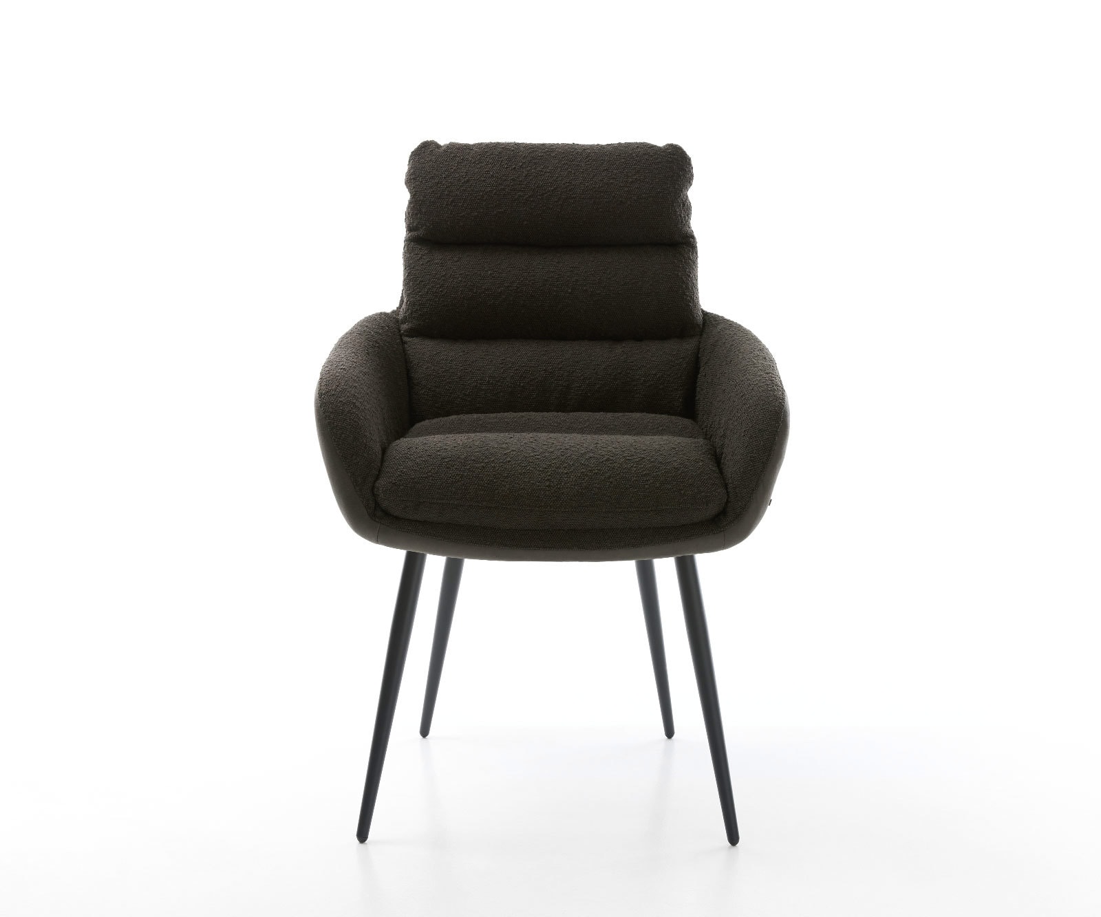 Esszimmerstuhl Abelia-Flex mit Armlehnen Materialmix Schwarz 4-Fuß konisch Edelstahl 1 Esszimmerstuhl Abelia-Flex mit Armlehnen Materialmix Schwarz 4-Fuß konisch Edelstahl 1