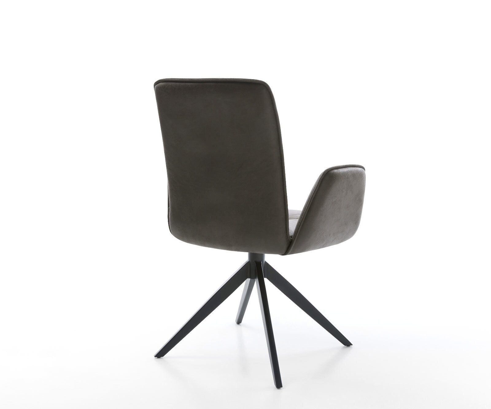 Chaise-pivotante Vinja-Flex microvelours anthracite vintage pied croisé large noir pivotement sur 360° fonction bascule 4