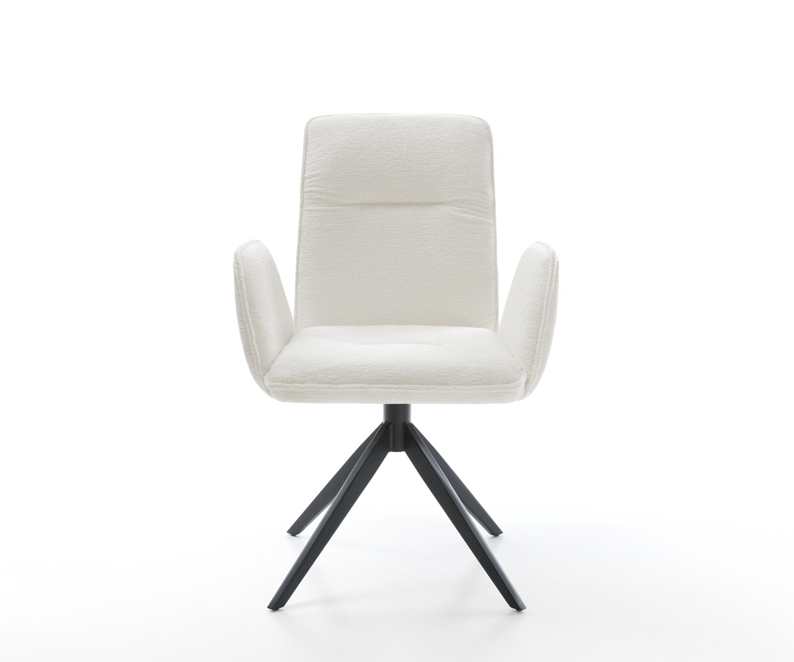 Chaise-pivotante Vinja-Flex bouclé doux beige pied croisé large noir pivotement sur 360° fonction bascule 1