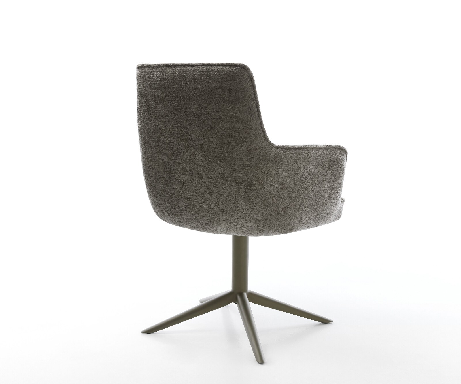 Drehstuhl Heira-Flex mit Armlehnen Bouclé Soft Schlamm Fußkreuz Effektfinish Titan 360° drehbar Wippfunktion Taschenfederkern 5