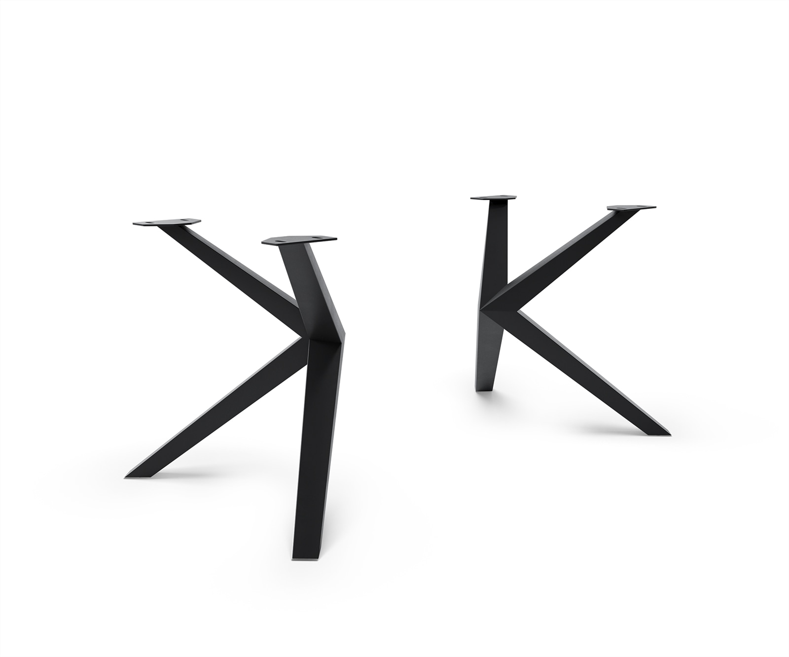 Tischgestell Zenthara kantig Metall Schwarz (2er-Set) Tischgestell Zenthara kantig Metall Schwarz (2er-Set)