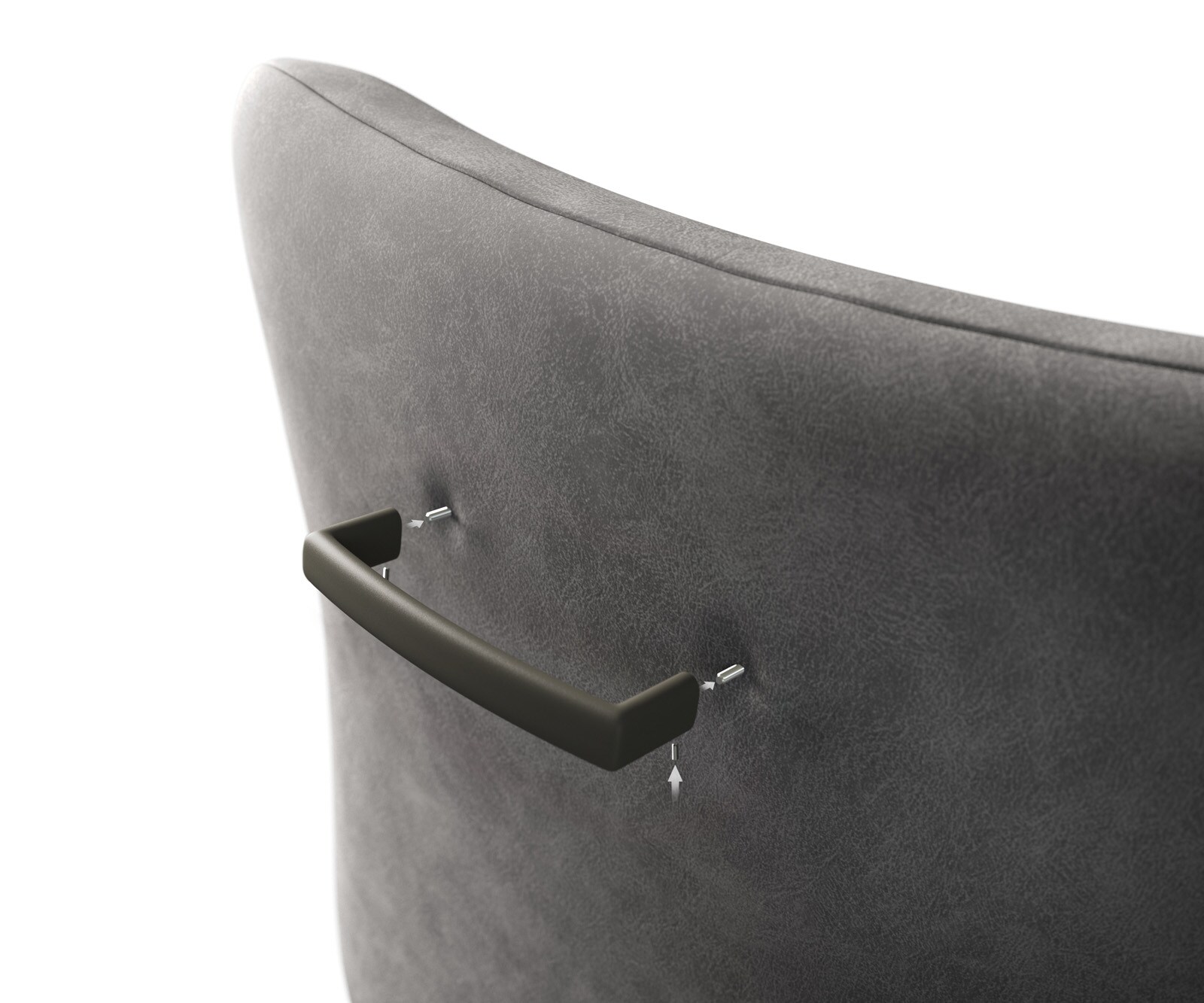 Poignée-de-chaise de bar Flex-Flach métal laqué effet titane 2