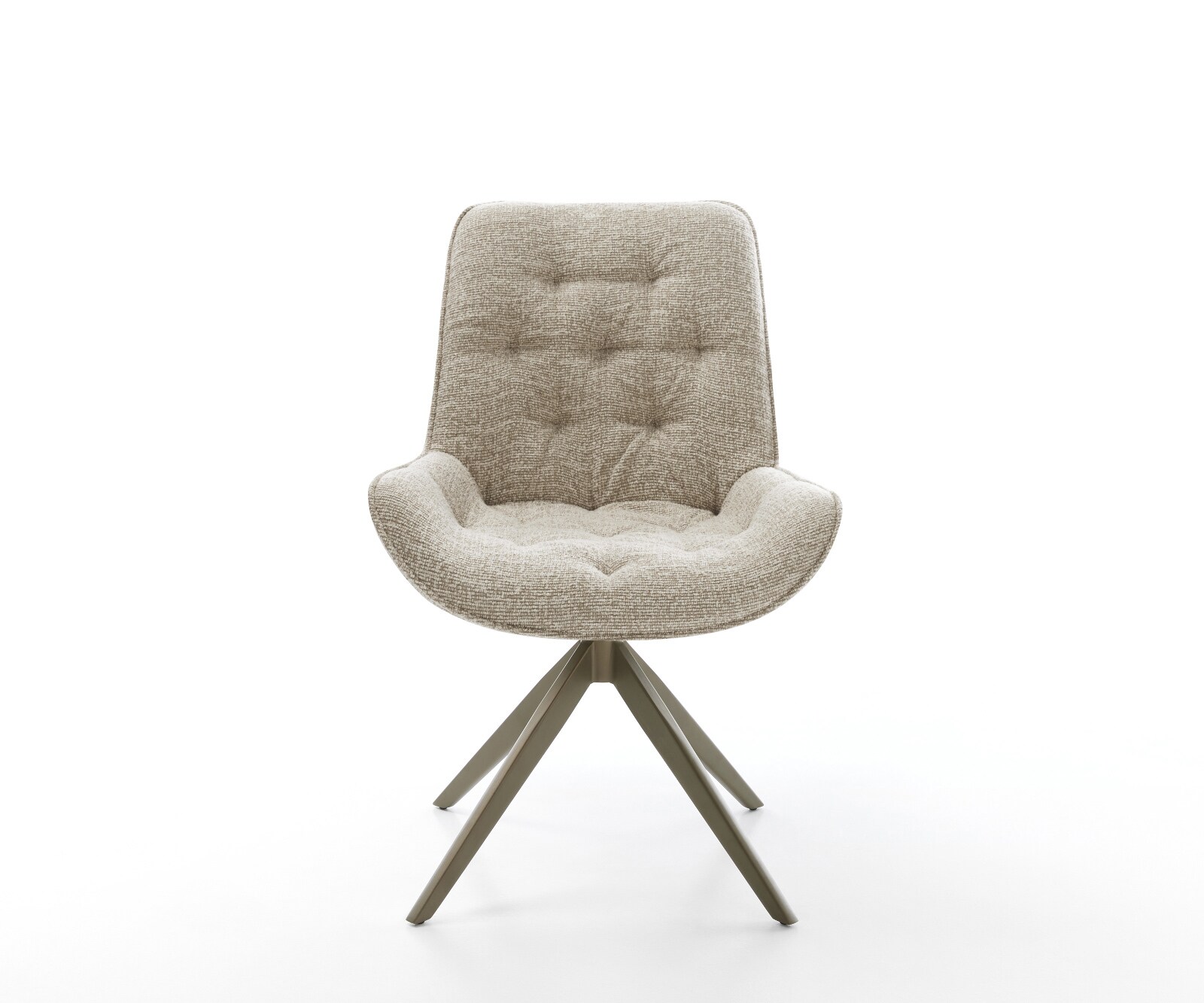 Chaise-pivotante Taimi-Flex tissu tissé doux beige pied croisé large aspect titane pivotement sur 360° fonction bascule 2