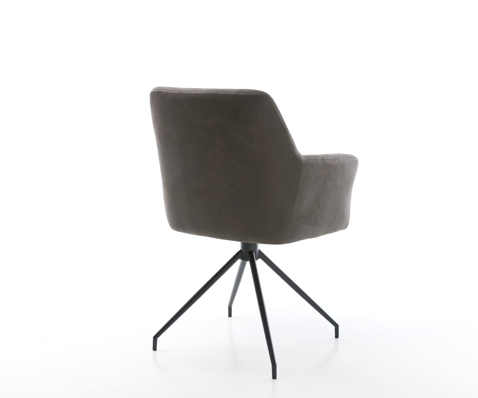 Chaise-pivotante Xana-Flex avec accoudoirs microvelours anthracite vintage pied croisé conique noir pivotement sur 180° ressorts ensachés 4
