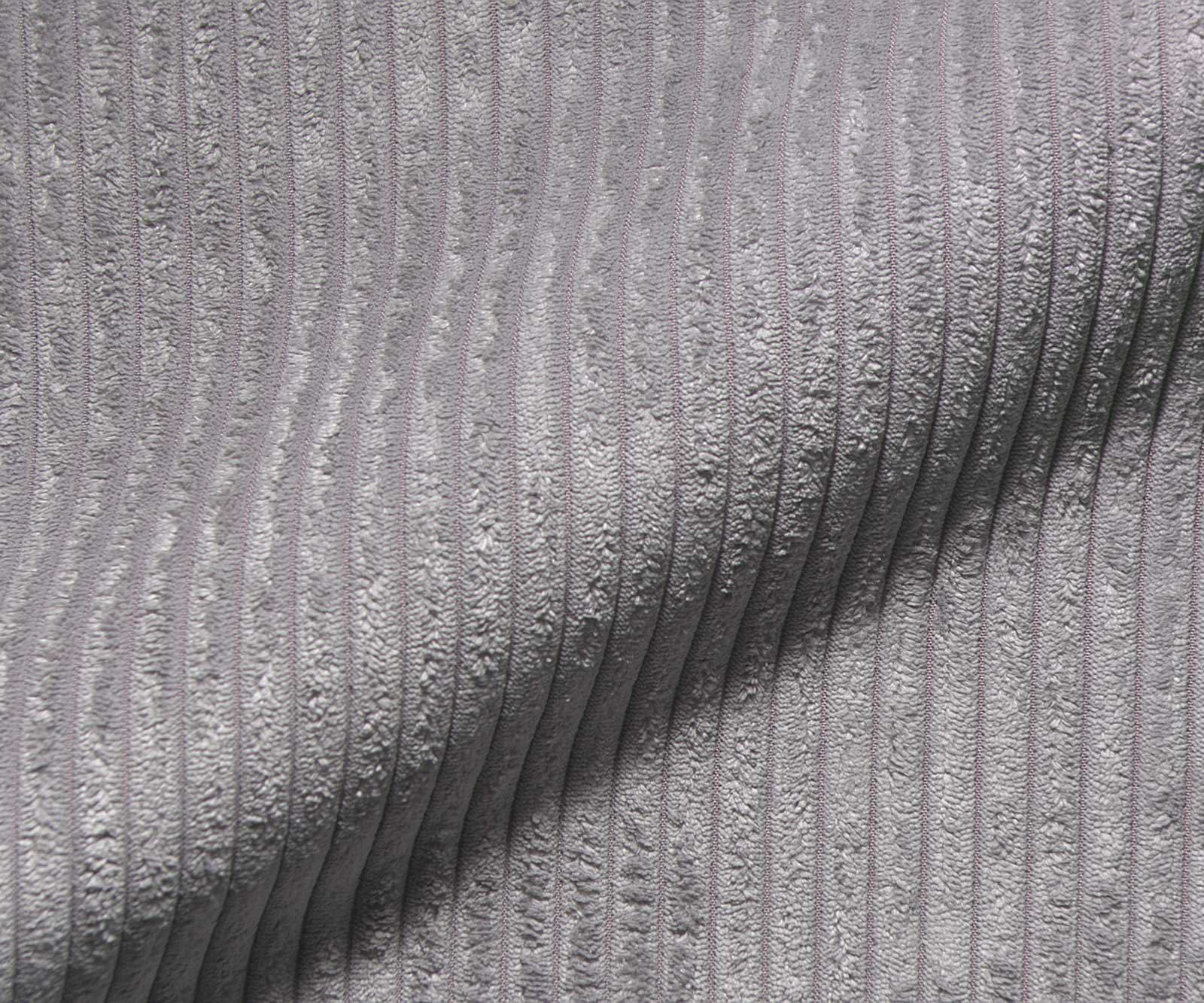 Chaise-pivotante Caja-Flex avec accoudoirs côtelé gris argenté pied de chaise 4 branches acier inoxydable ressorts ensachés pivote sur 360° 3