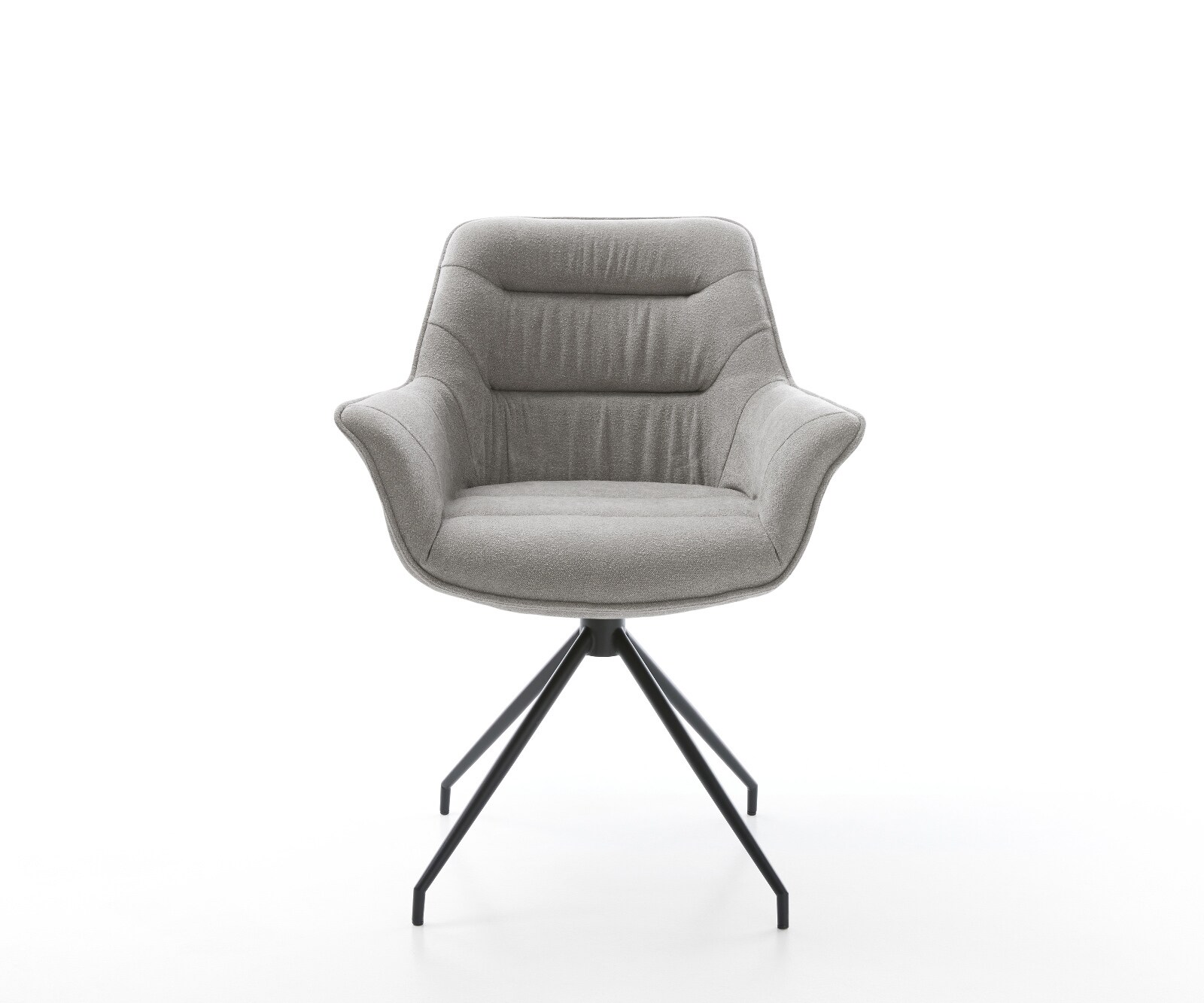 Esszimmerstuhl Kaira-Flex Strukturstoff Soft Grau Kreuzgestell konisch Schwarz 1