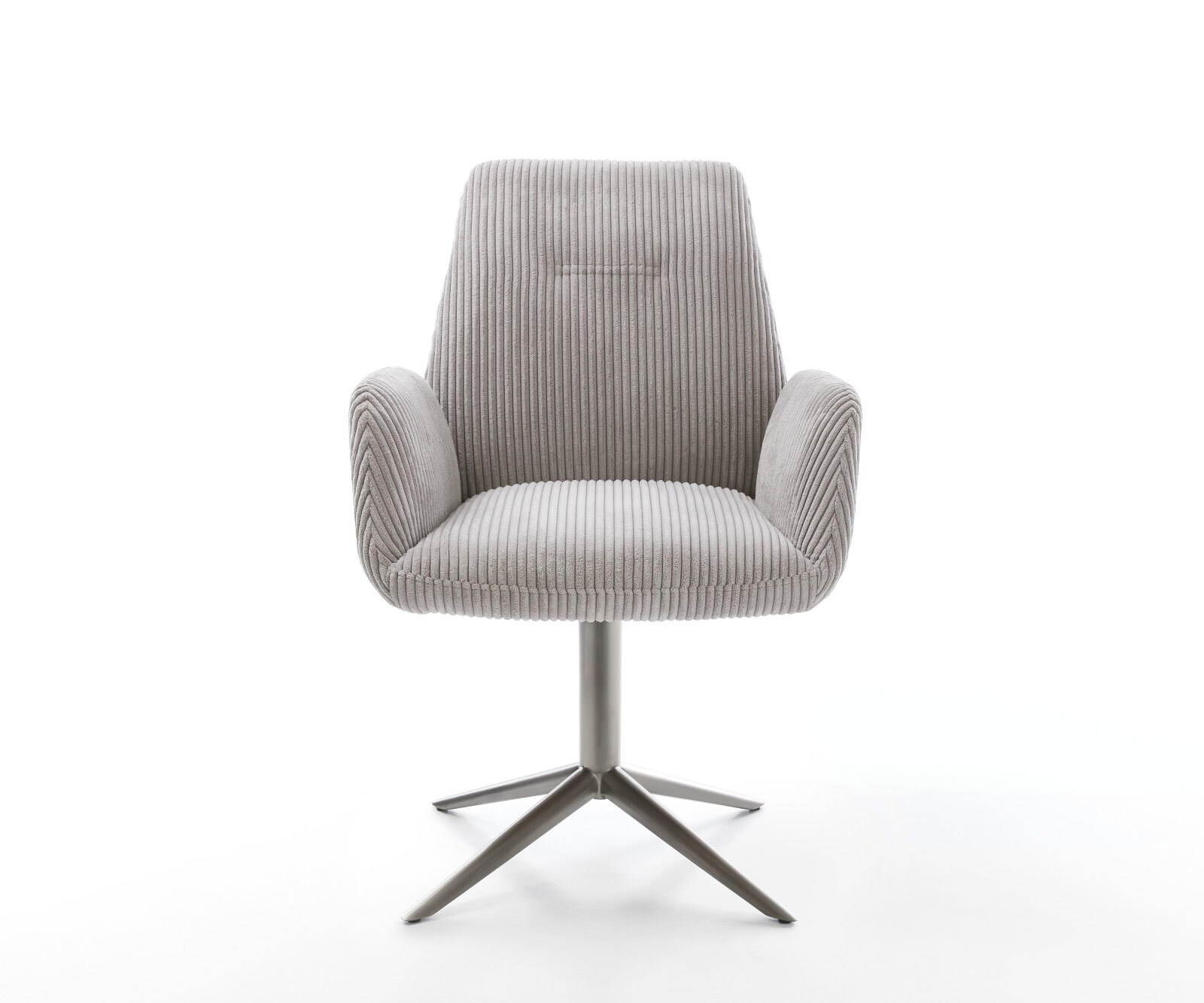 Chaise-pivotante Zoa-Flex côtelé gris argenté pied de chaise 4 branches grafiete pivotement sur 360° fonction bascule ressorts ensachés 1