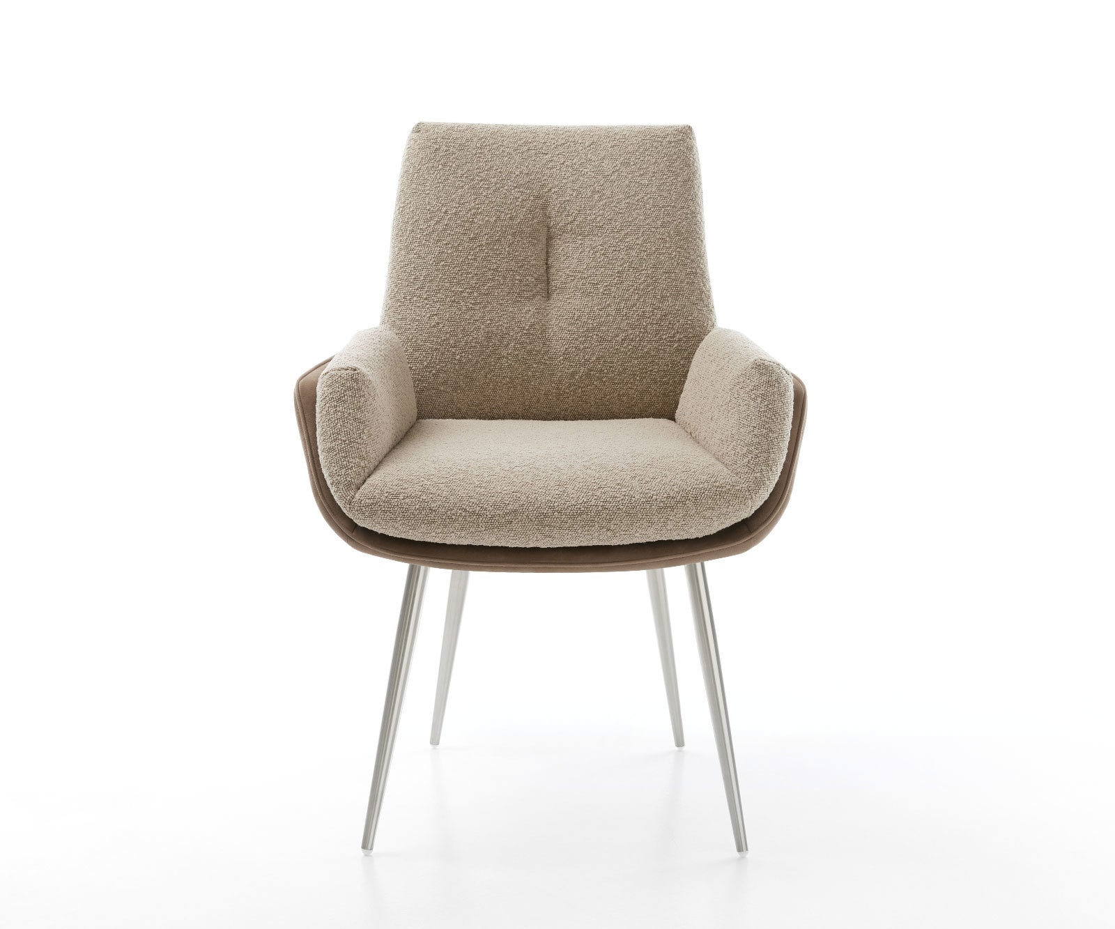 Esszimmerstuhl Clea-Flex Materialmix Schlamm 4-Fuß konisch Edelstahl 1 Esszimmerstuhl Clea-Flex Materialmix Schlamm 4-Fuß konisch Edelstahl 1