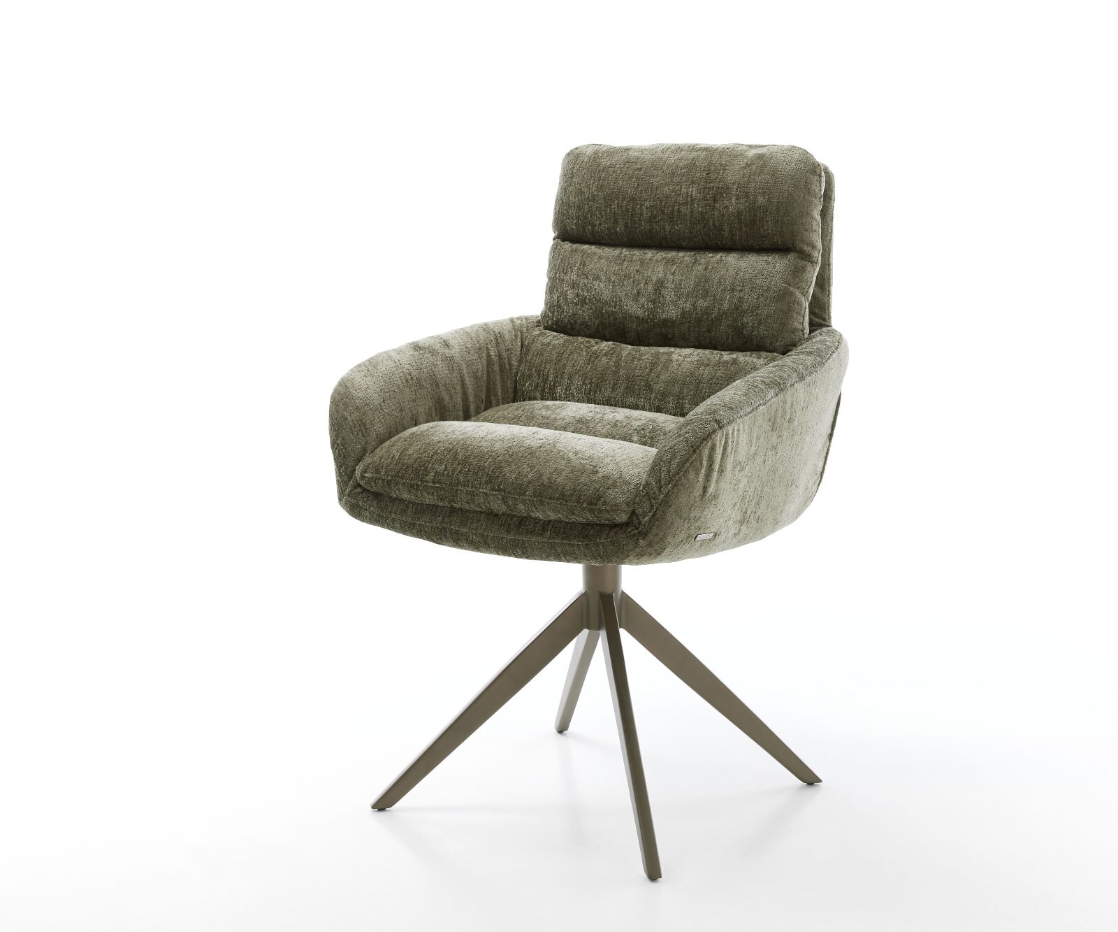 Chaise-pivotante Abelia-Flex avec accoudoirs cuir véritable noir cadre croisé large noir pivote sur 360°