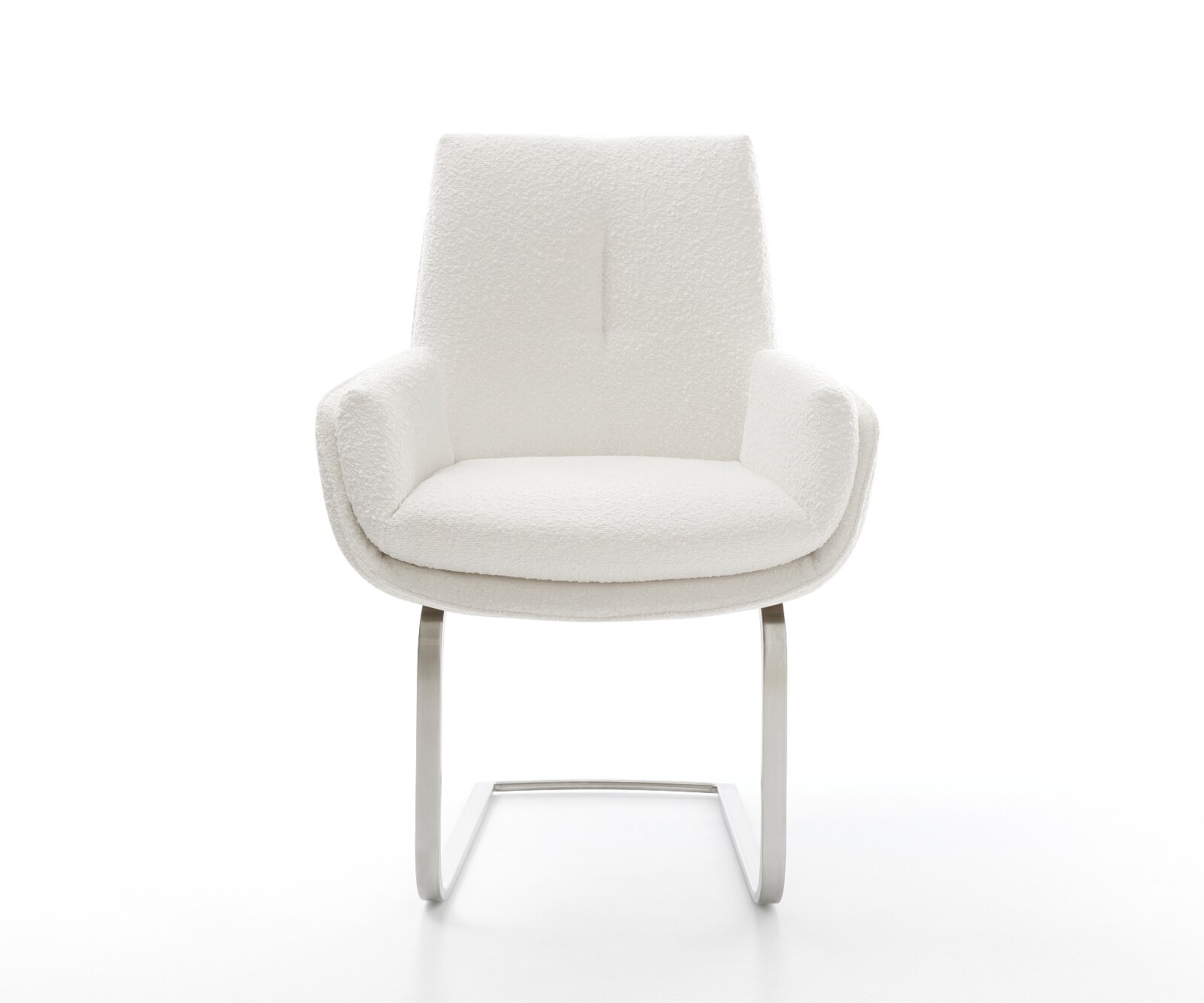 Freischwinger Clea-Flex Bouclé Creme-Weiß Freischwinger flach Edelstahl 2