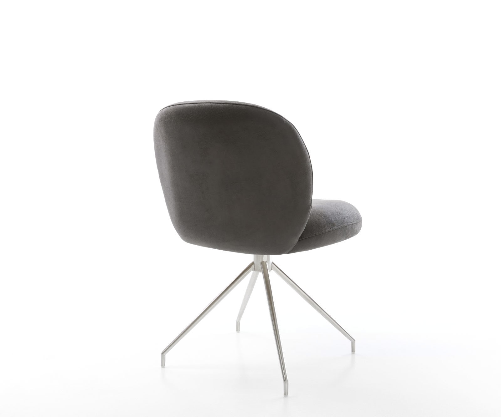 Chaise-pivotante Nube-Flex microvelours anthracite vintage pied croisé conique acier inoxydable brossé pivotement sur 180° ressorts ensachés 5 Chaise-pivotante Nube-Flex microvelours anthracite vintage pied croisé conique acier inoxydable brossé pivotement sur 180° ressorts ensachés 5