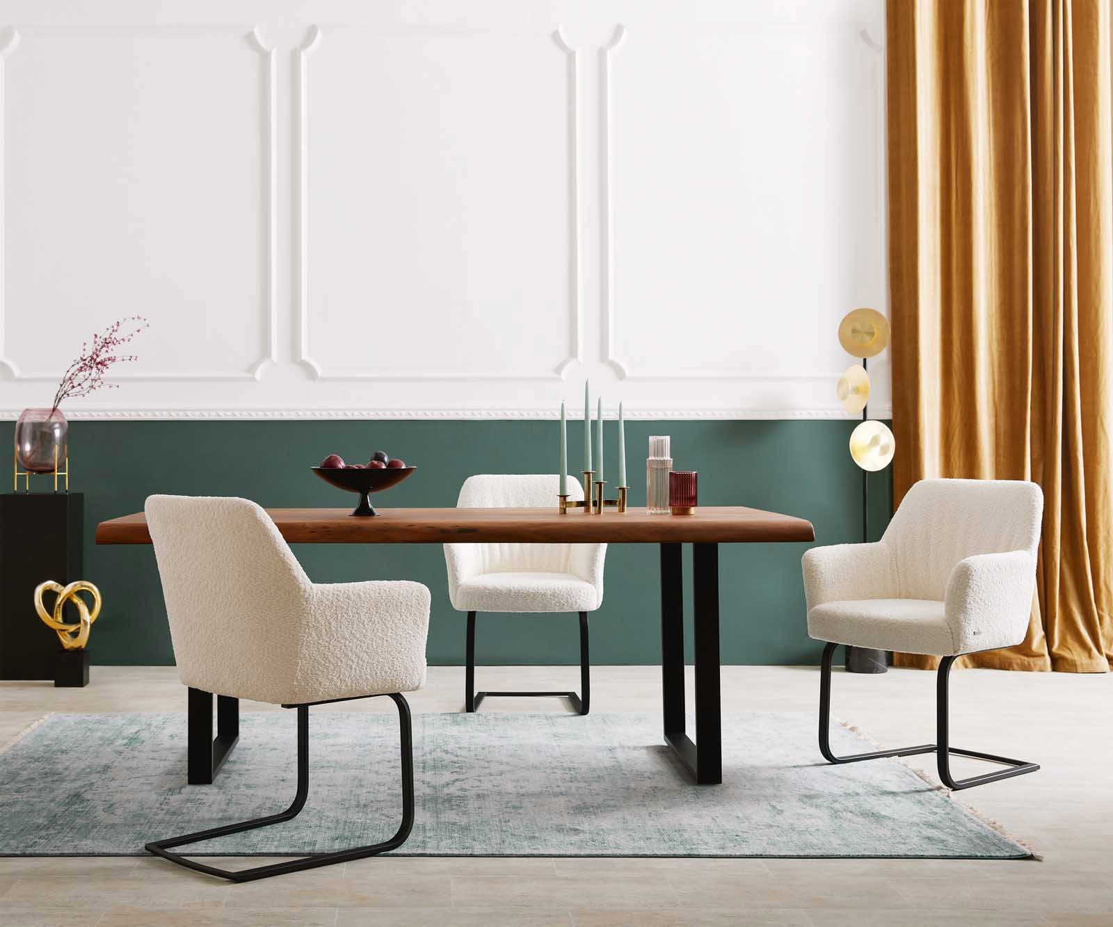 Freischwinger Xana-Flex mit Armlehnen Bouclé Weiß Freischwinger flach Schwarz Taschenfederkern 5 Freischwinger Xana-Flex mit Armlehnen Bouclé Weiß Freischwinger flach Schwarz Taschenfederkern 5