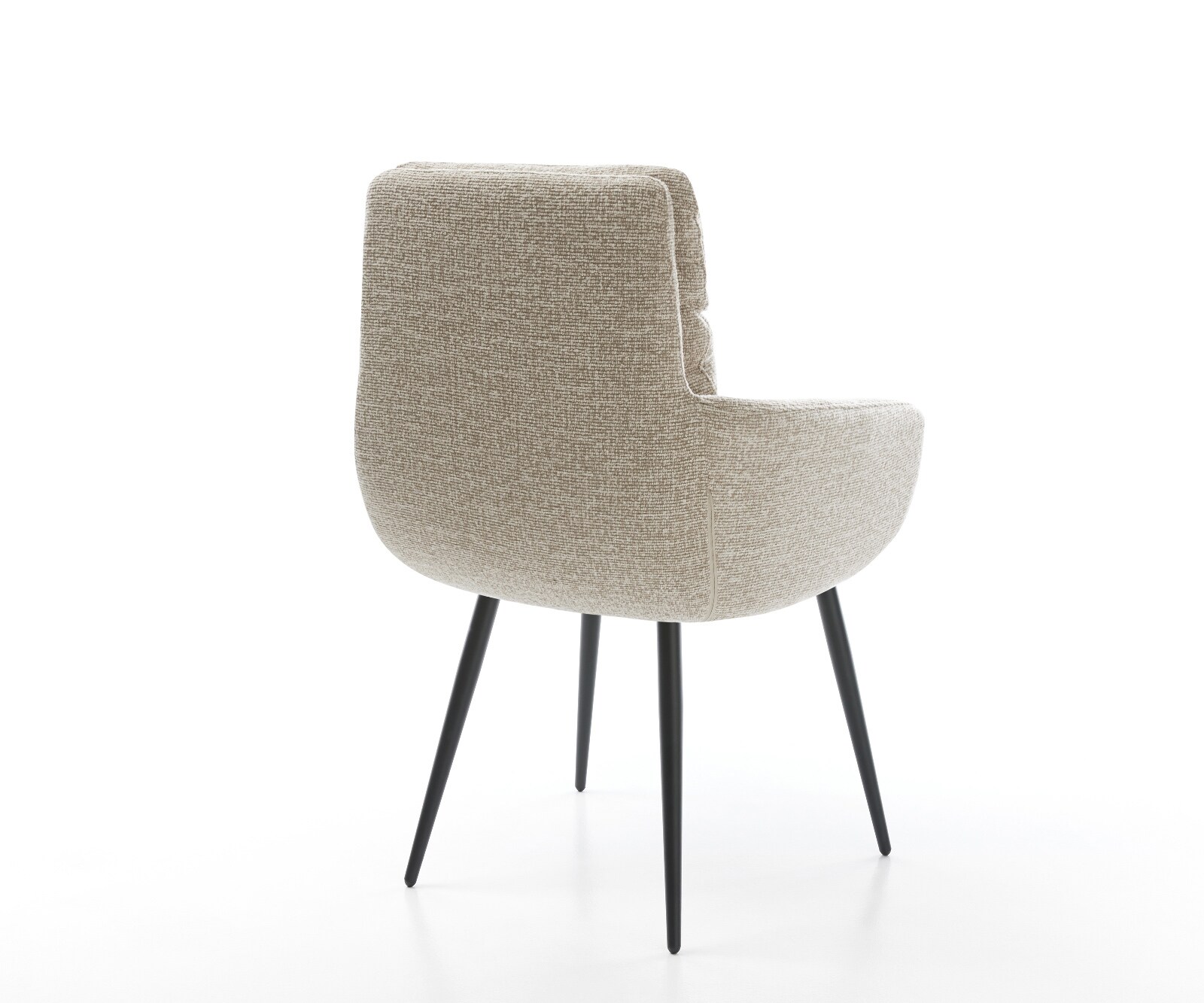 Esszimmerstuhl Abelia-Flex mit Armlehnen Webstoff Soft Beige 4-Fuß konisch Schwarz 5