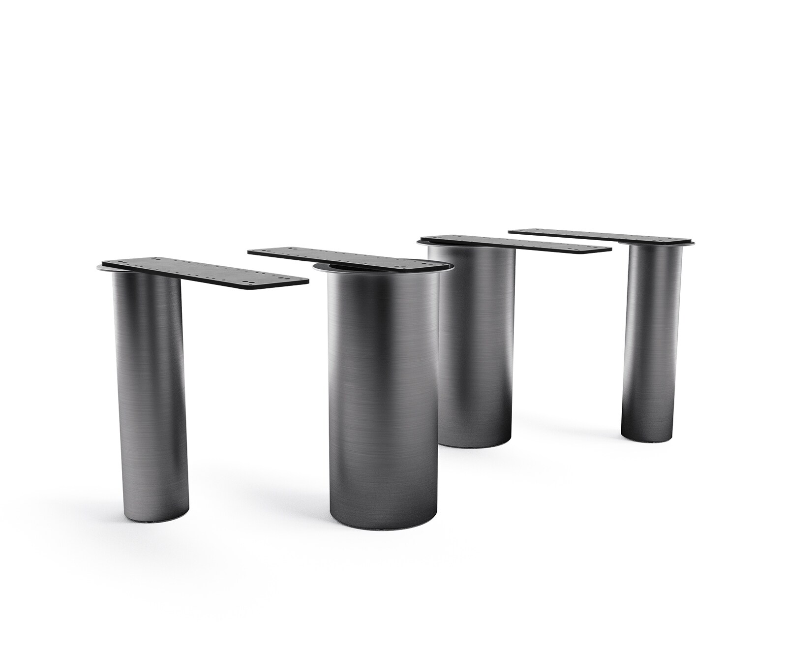 Piètement de table Pilier acier inoxydable graphite pour plateaux à partir de 200 cm 5