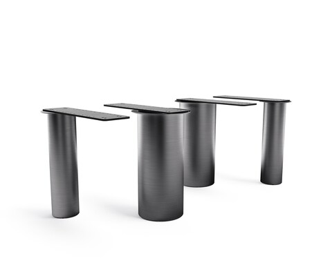 Piètement de table Pilier acier inoxydable graphite pour plateaux à partir de 200 cm
