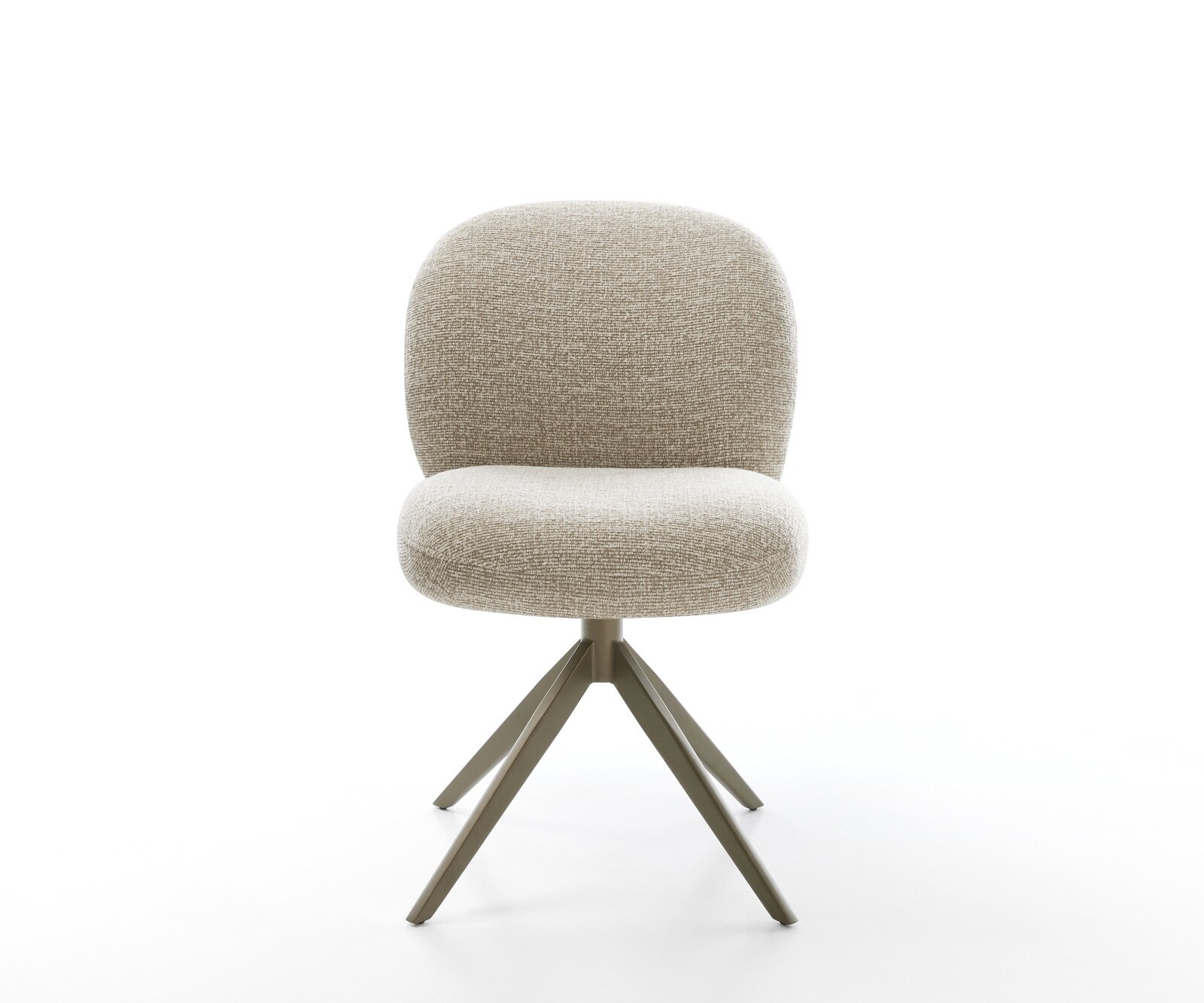 Drehstuhl Nube-Flex Webstoff Soft Beige Kreuzgestell breit Effektfinish Titan 360° drehbar Wippfunktion Taschenfederkern 1