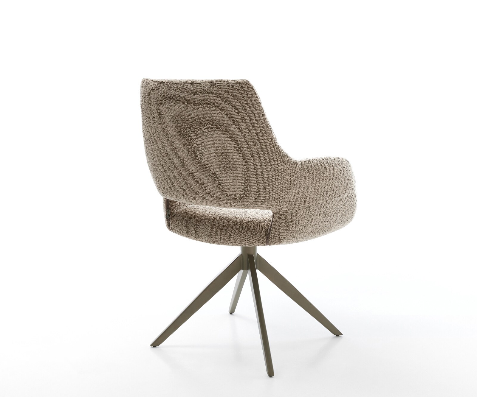 Chaise-pivotante Yago-Flex avec accoudoirs bouclé boue pied croisé large aspect titane pivotement sur 360° fonction bascule ressorts ensachés 4
