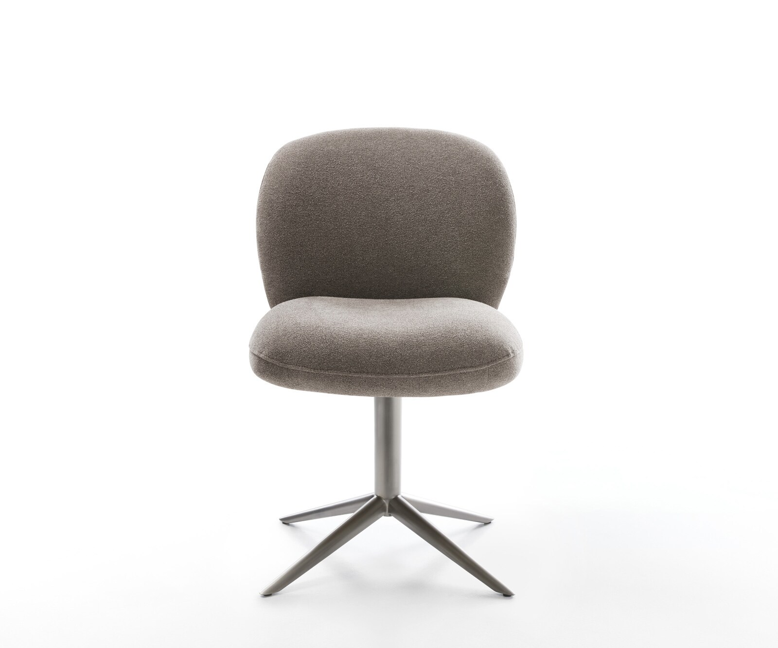 Chaise-pivotante Nube-Flex tissu structuré doux taupe pied de chaise 4 branches grafiete pivotement sur 360° fonction bascule ressorts ensachés 1
