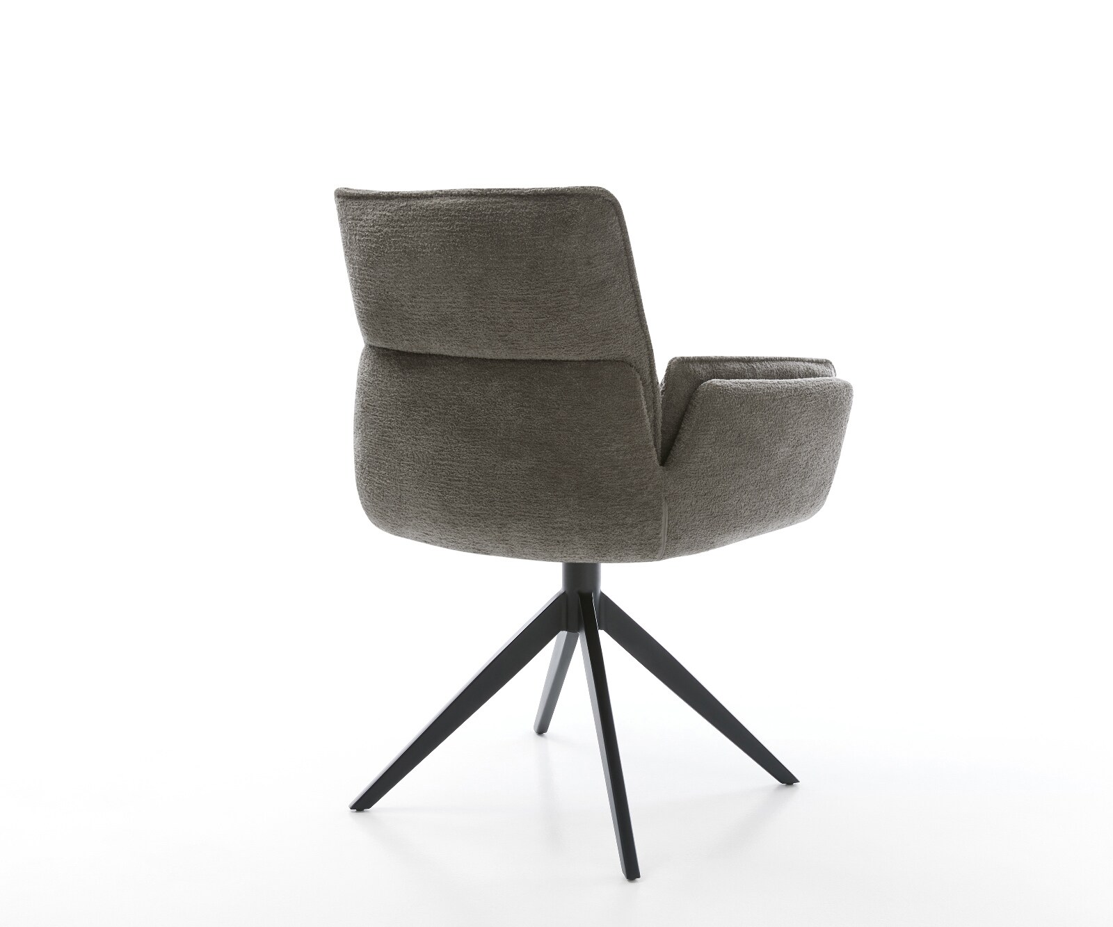 Drehstuhl Nela-Flex Bouclé Soft Schlamm Kreuzgestell breit Schwarz 360° drehbar Wippfunktion 4