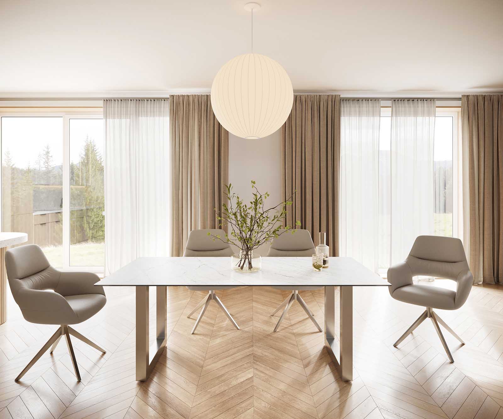Esstisch Edge 200x100 Keramik Laminam® Statuarietto Weiß Edelstahl Breit 1 Esstisch Edge 200x100 Keramik Laminam® Statuarietto Weiß Edelstahl Breit 1
