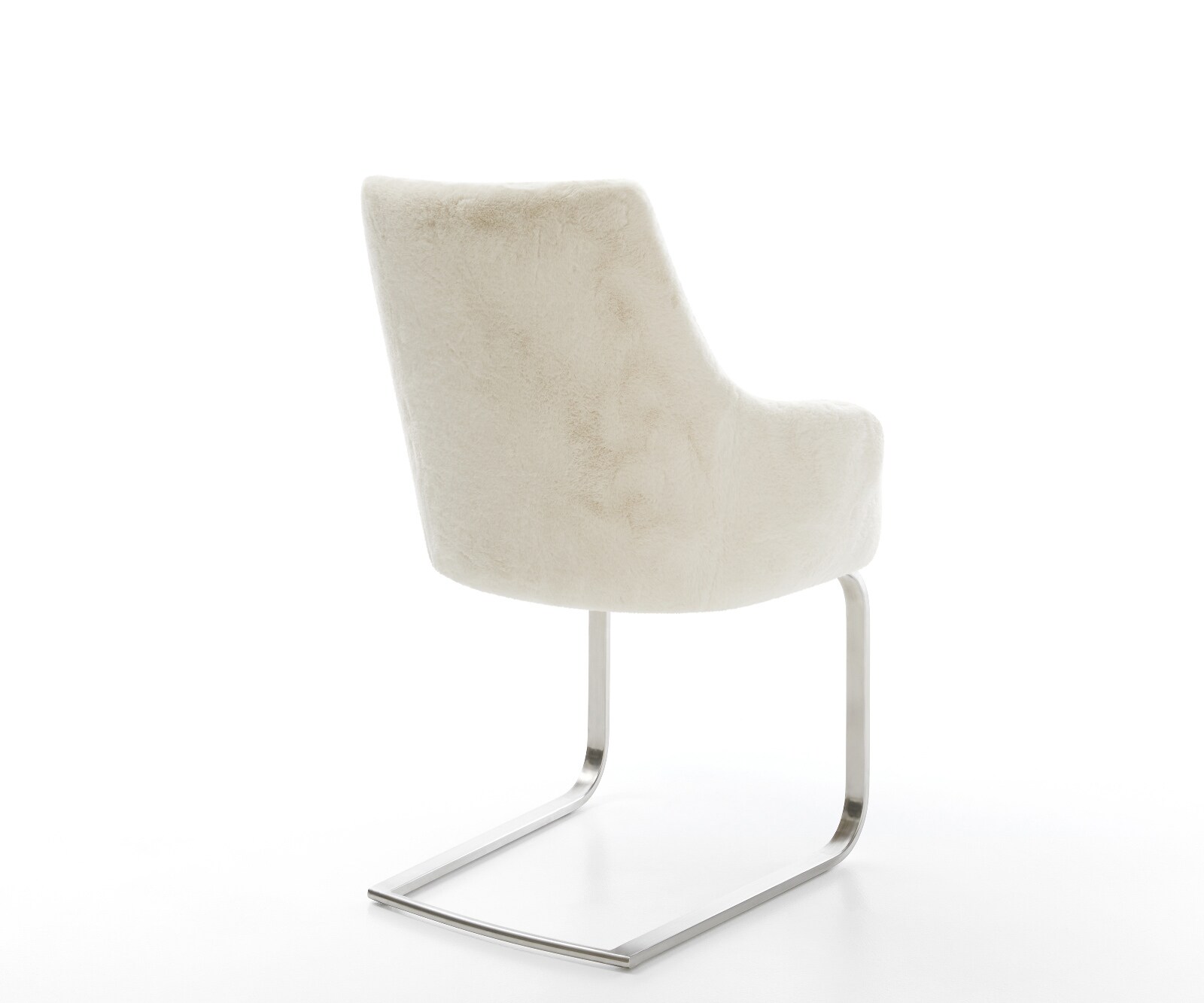 Cantilever Alja-Flex avec accoudoirs peluche crème-blanc pied cantilever plat acier inoxydable resorts ensachés 5