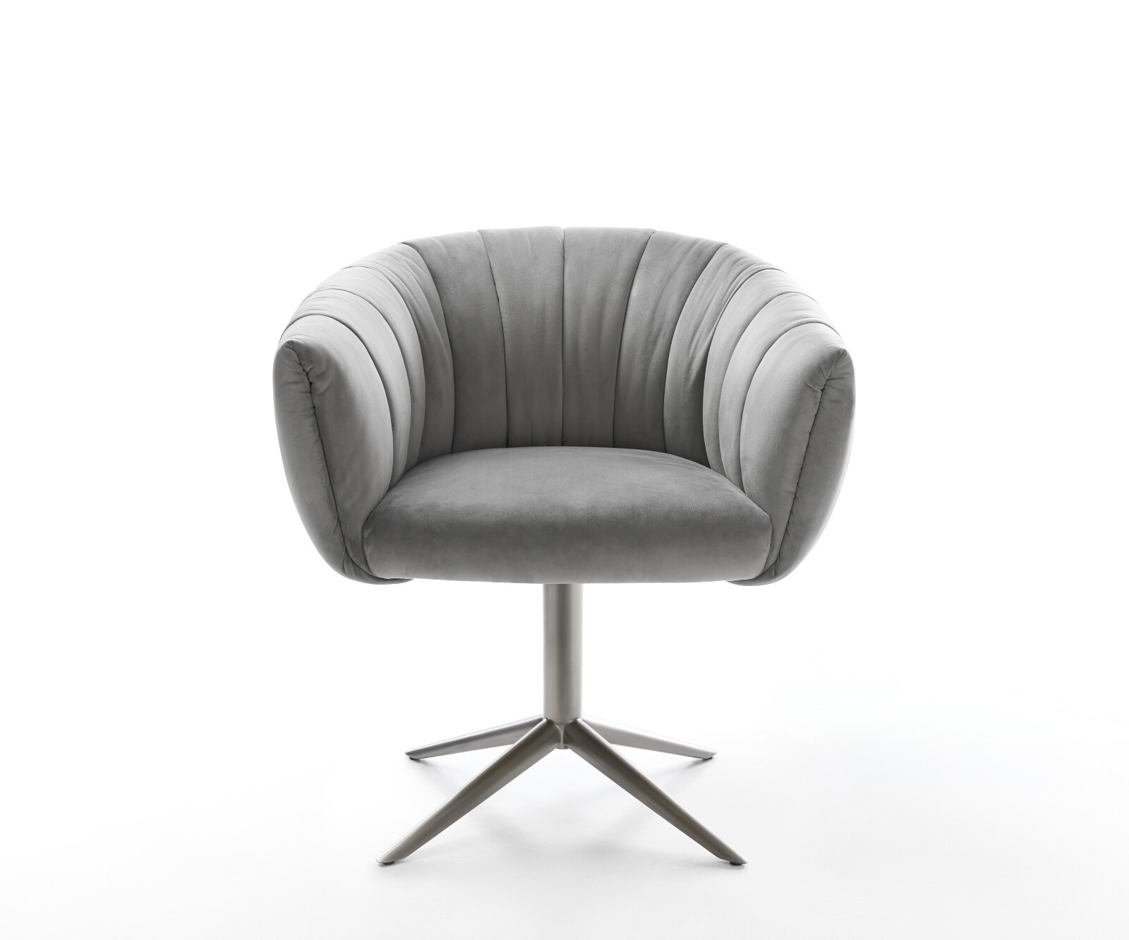 Drehstuhl Jada-Flex Samt Grau Fußkreuz Graphit 360° drehbar Wippfunktion Taschenfederkern 1