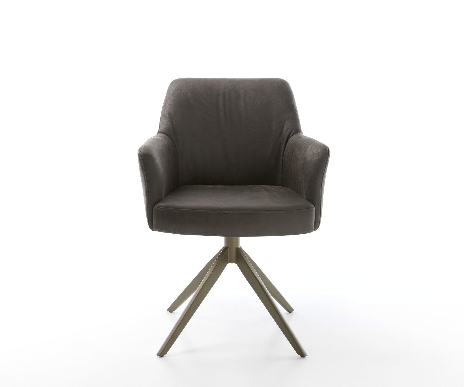 Chaise-pivotante Xana-Flex microvelours anthracite vintage pied croisé large aspect titane pivotement sur 360° fonction bascule ressorts ensachés 1