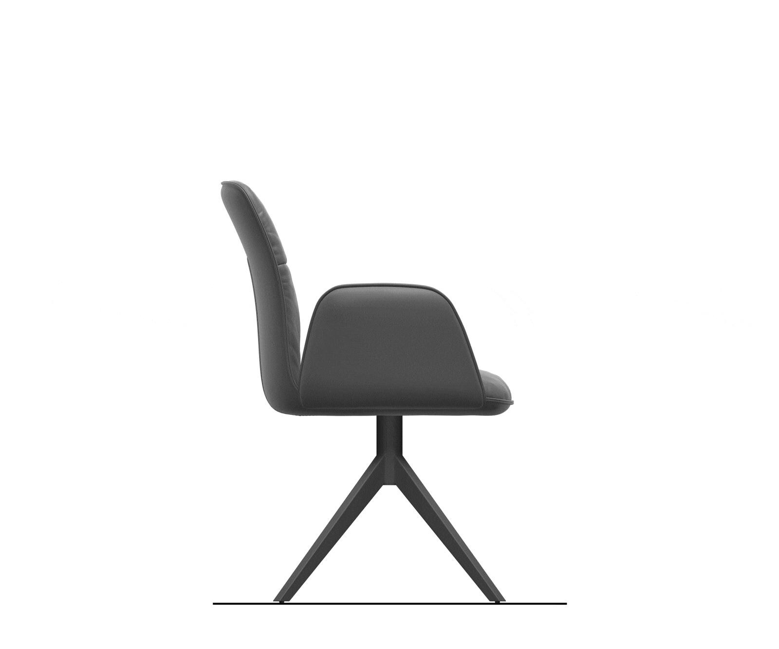 Chaise-pivotante Vinja-Flex tissu structuré doux gris pied croisé large aspect titane pivotement sur 360° fonction bascule 8