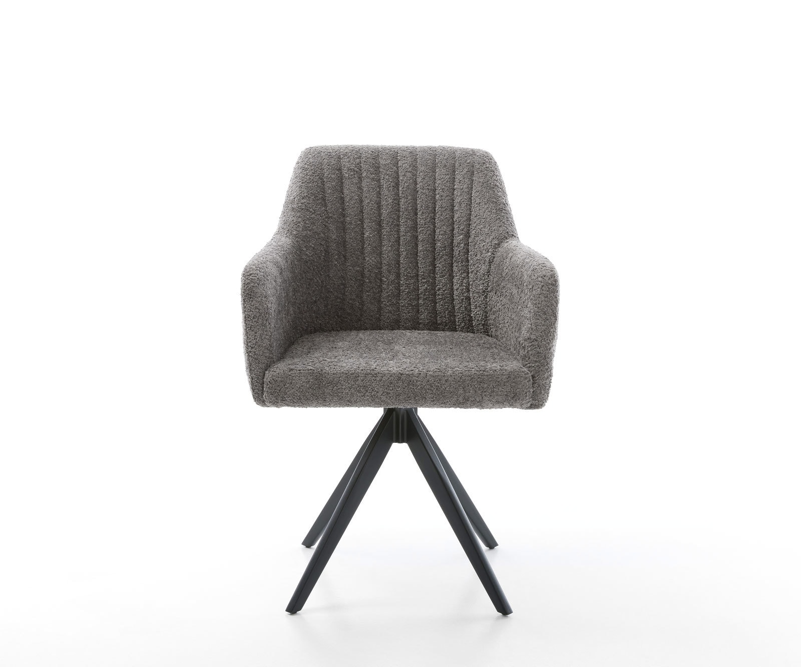 Esszimmerstuhl Greg-Flex Bouclé Grau Kreuzgestell kantig Schwarz Taschenfederkern 1 Esszimmerstuhl Greg-Flex Bouclé Grau Kreuzgestell kantig Schwarz Taschenfederkern 1