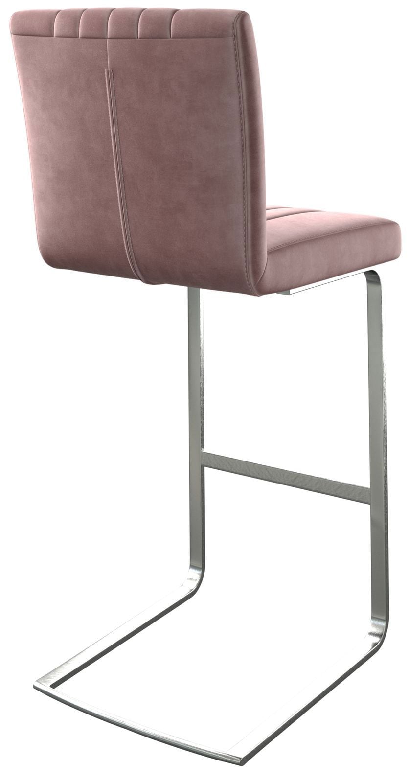 Barstuhl Luiga-Flex Samt Rosé Freischwinger flach Edelstahl 4 Barstuhl Luiga-Flex Samt Rosé Freischwinger flach Edelstahl 4