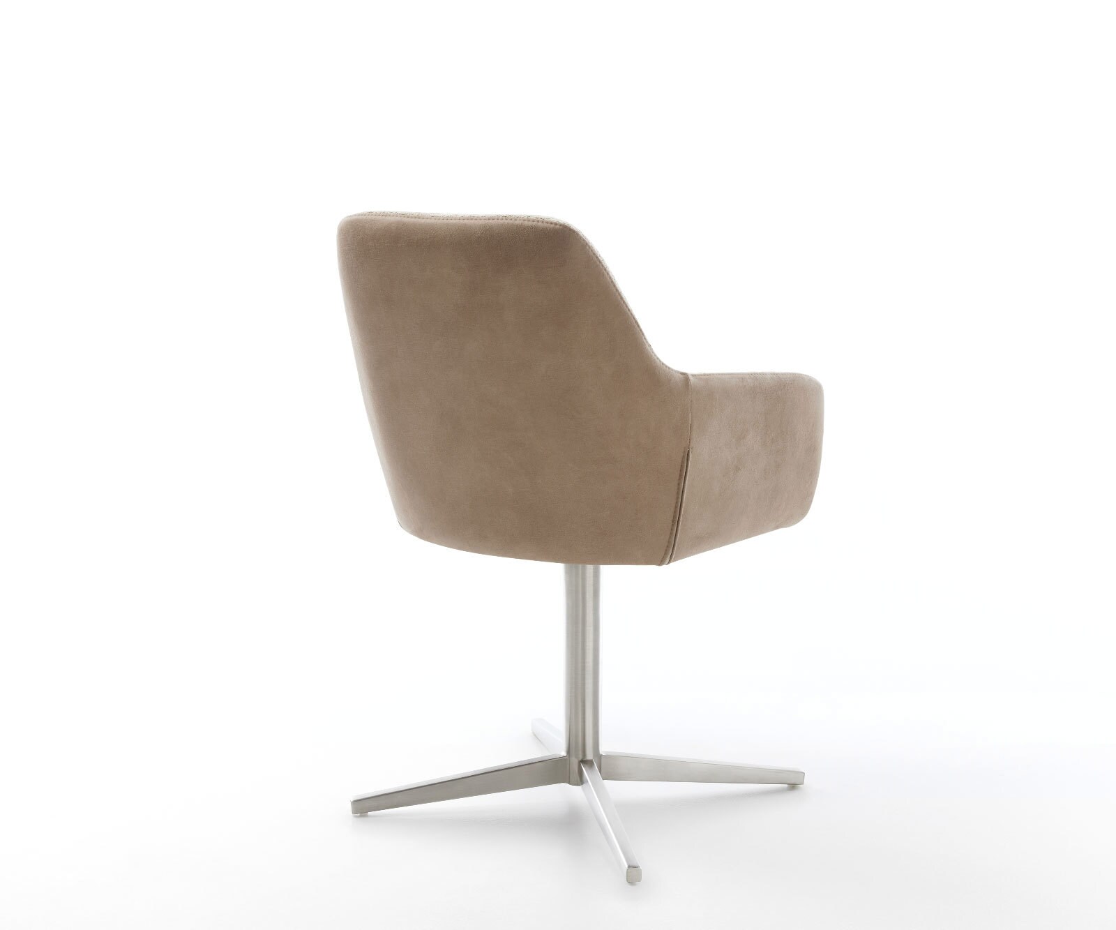 Chaise-pivotante Pejo-Flex tissu mixte couleur boue pied de chaise 4 branches acier inoxydable brossé pivotement sur 360° ressorts ensachés 4 Chaise-pivotante Pejo-Flex tissu mixte couleur boue pied de chaise 4 branches acier inoxydable brossé pivotement sur 360° ressorts ensachés 4