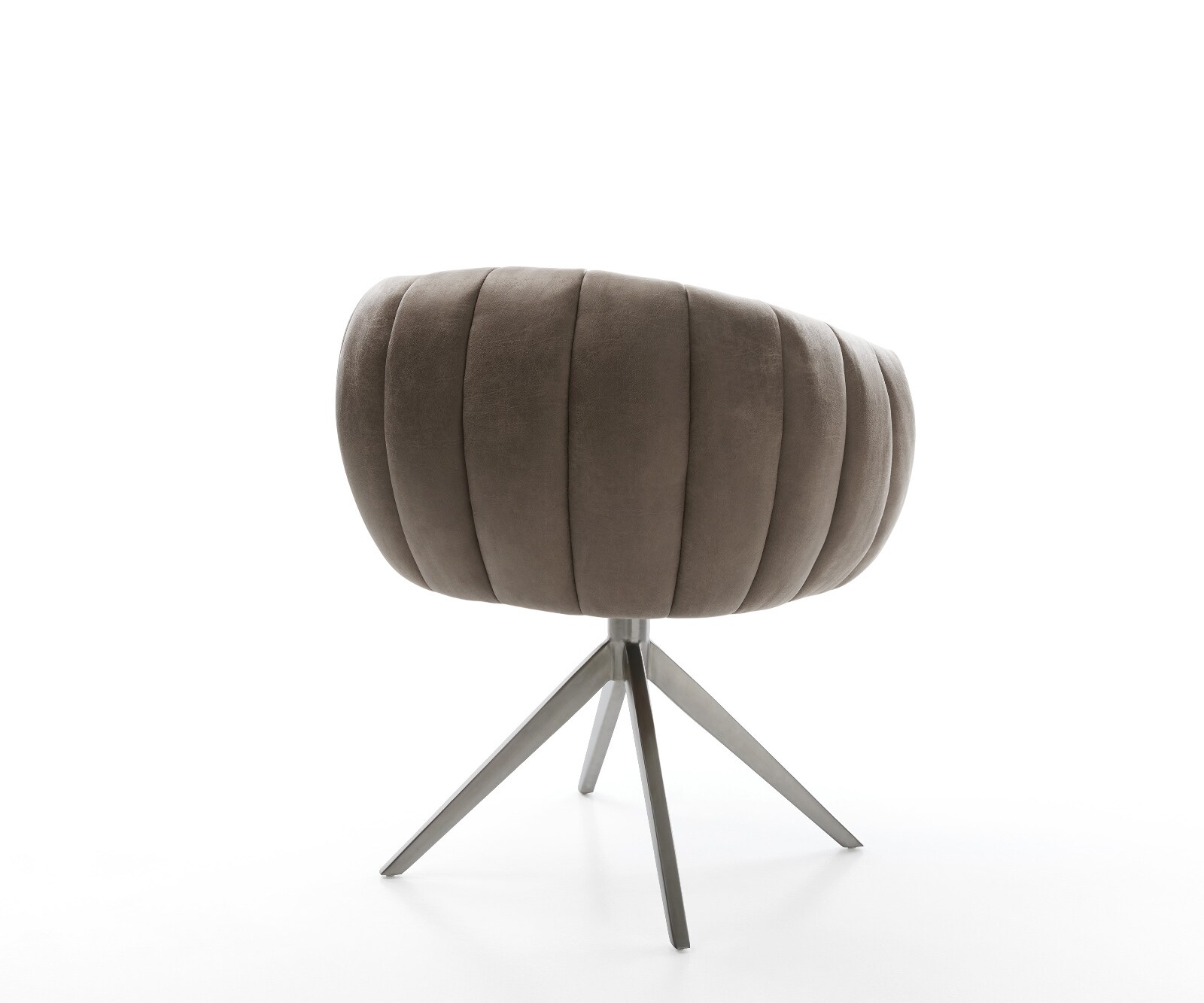 Drehstuhl Jada-Flex Mikrofaser Taupe Vintage Kreuzgestell breit Graphit 360° drehbar Wippfunktion Taschenfederkern 4